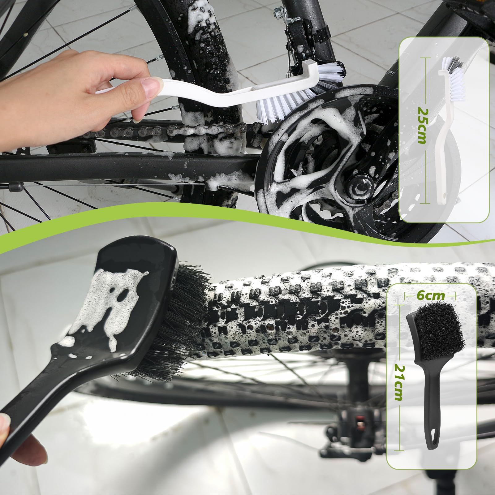 Zestaw do czyszczenia roweru 8 w 1, zestaw do czyszczenia łańcuchów rowerowych zawierać czyszczenia roweru z 500 ml,szczotka