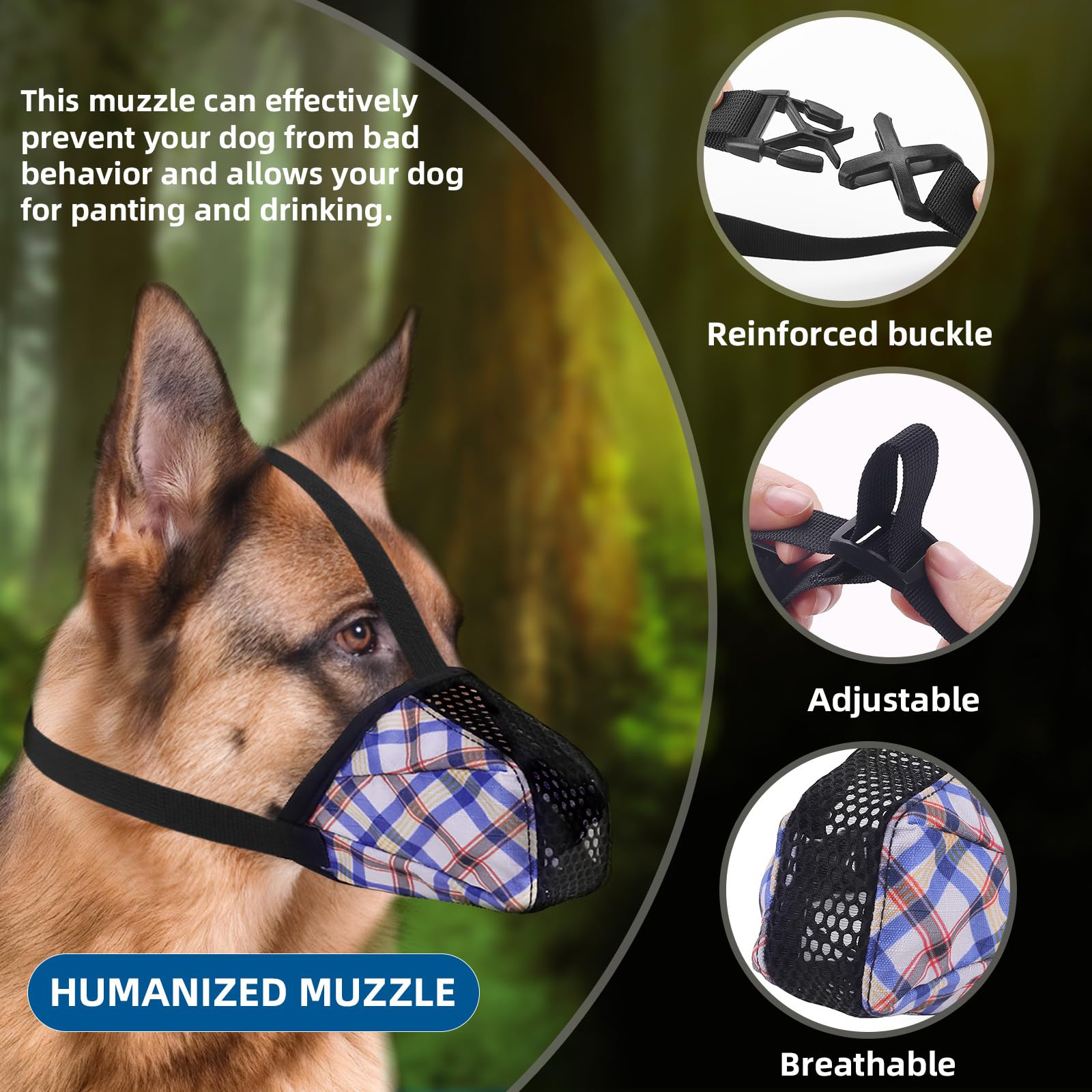 PET'S HUB Breathable Mesh Dog Muzzle, Ideal for Longer Nosed Dogs Dog Muzzle - Image 4
