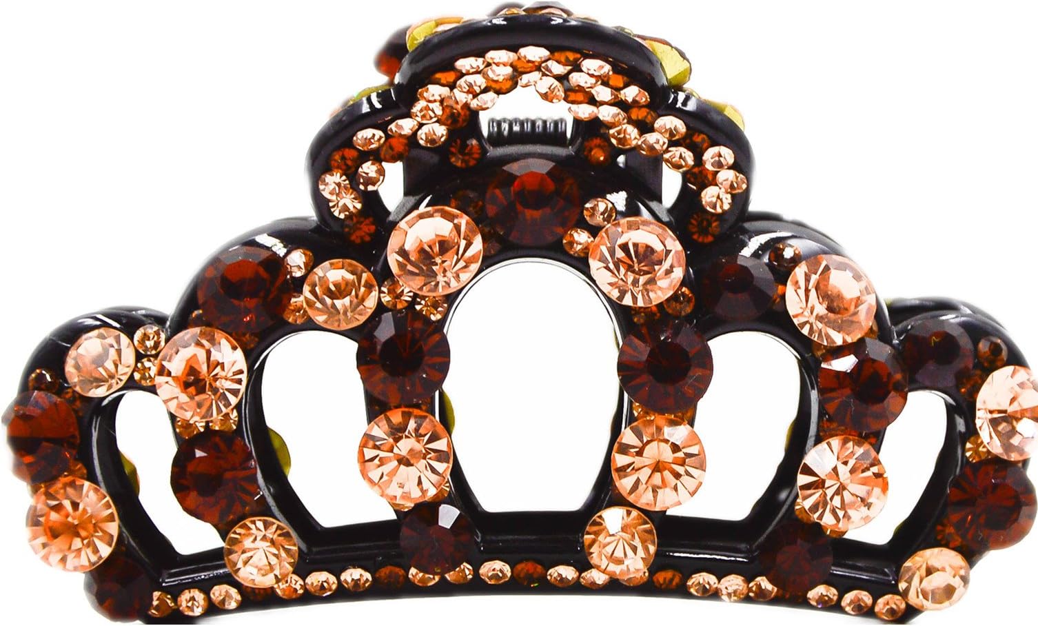 Fancyin New arrival Luxury Crystal Crown colorful rhinestones butterfly hair claw clip for women