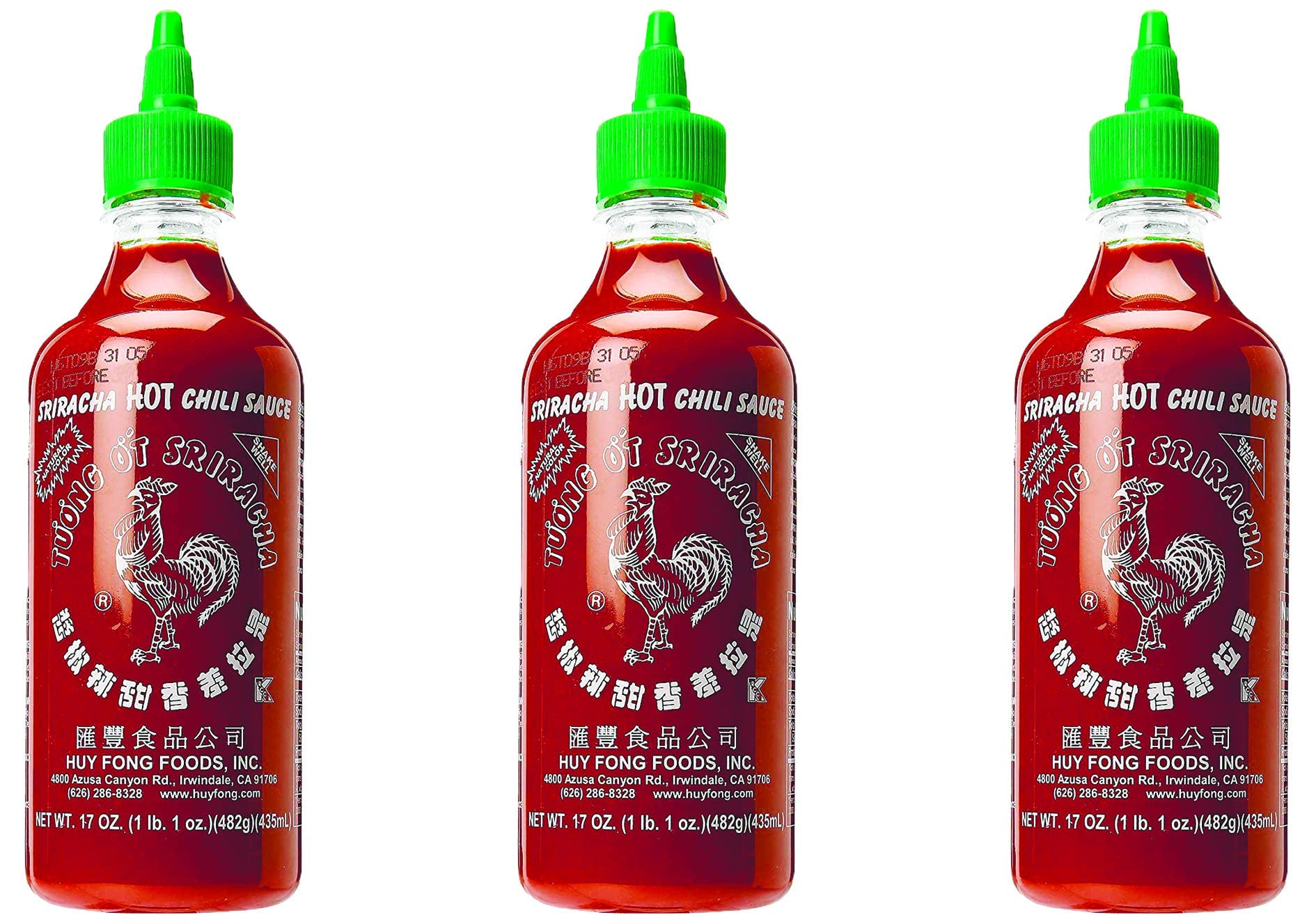 Huy Fong Foods Sriracha Chili Sauce, 17 oz (3 Pack)