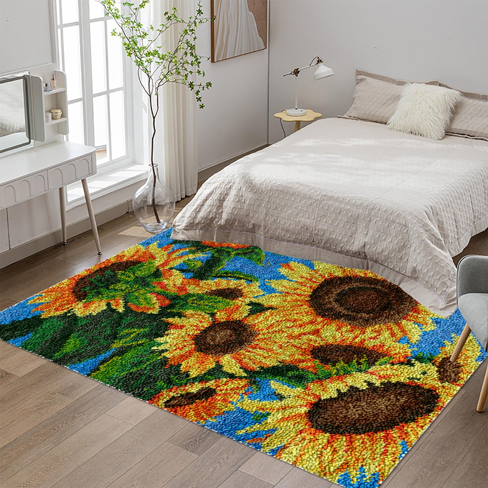 Tehocwiz Large Latch Hook Kits for Adults, Rug Making Kit For Adults Beginners, Pre-Printed Pattern Rug Making Kit, Tapestry Kits Rug for Beginners, Latch Hook Rug Kits Embroidery Carpet 140x160 cm โ image 1