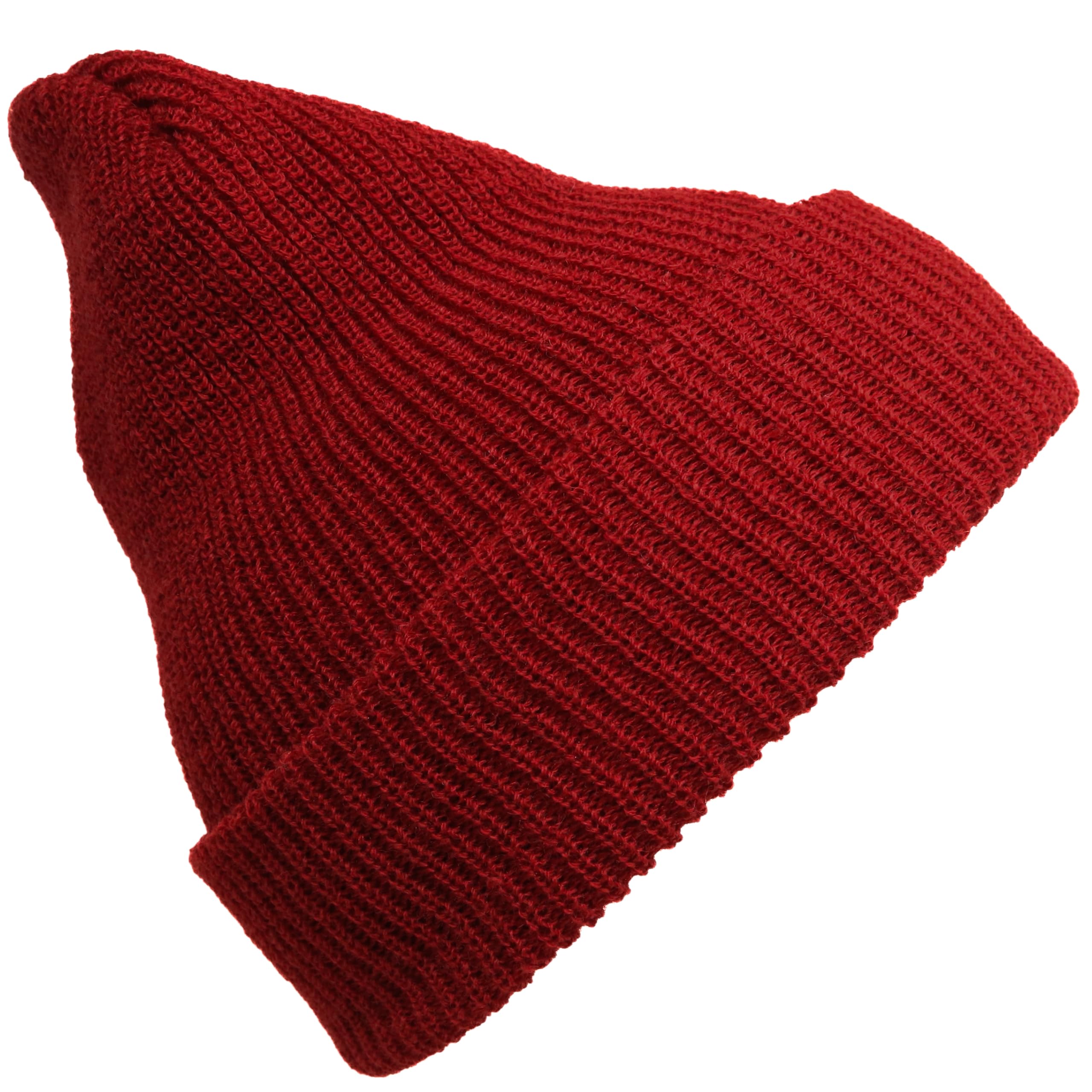 M MCGUIRE GEAR Warm Wool Military GI Watch Cap, 100% Wool US Made Tactical Beanie, Winter Hat for Men and Women - One Size (Red)