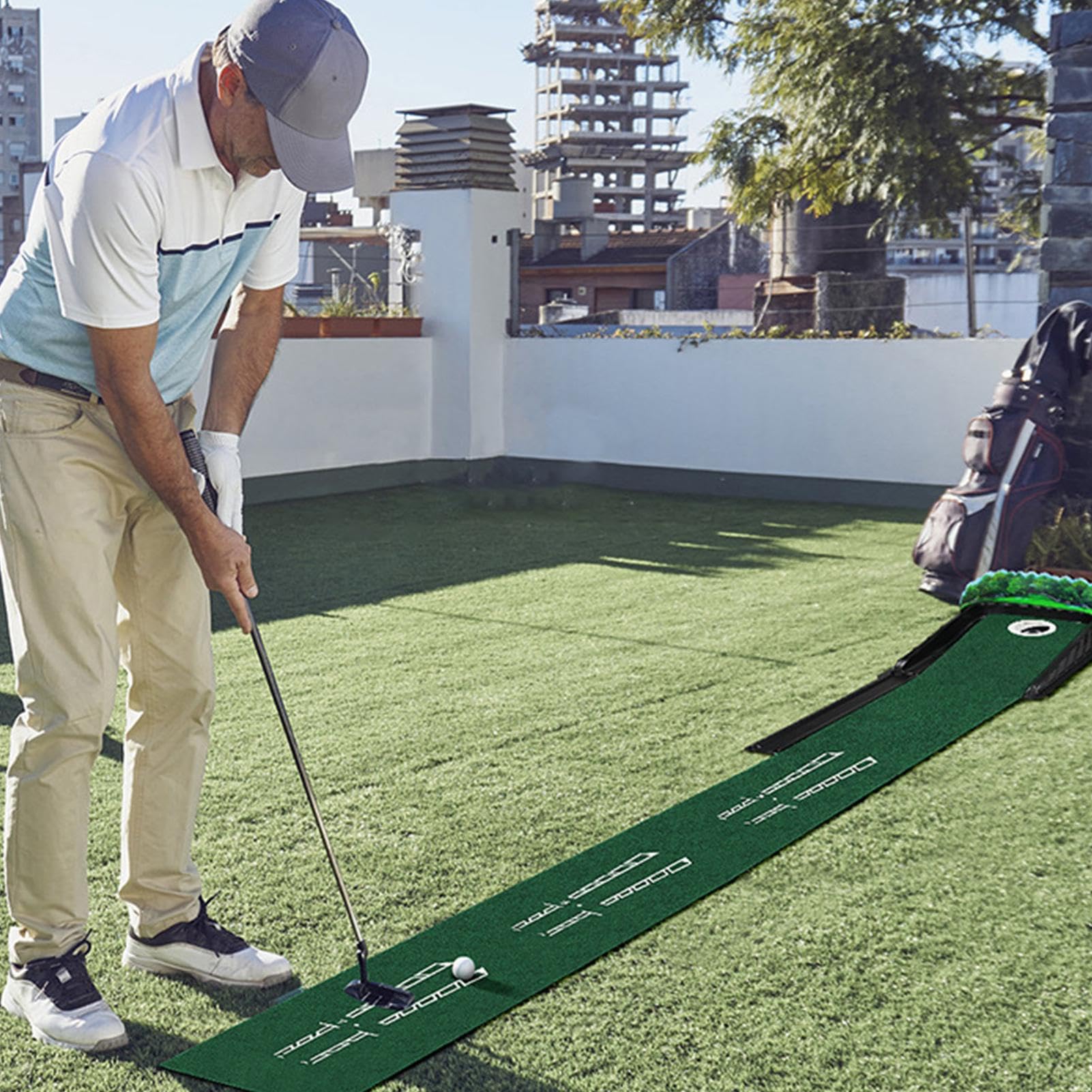 Golf-Putting-Übungsmatte | Indoor-Outdoor-Trainingswerkzeuge | Tragbares Putting-Übungswerkzeug | Tragbarer Putting-Trainer für Spiele, Übungen, wie gesehen, Verwendung im Freien oder drinnen, Spiegel