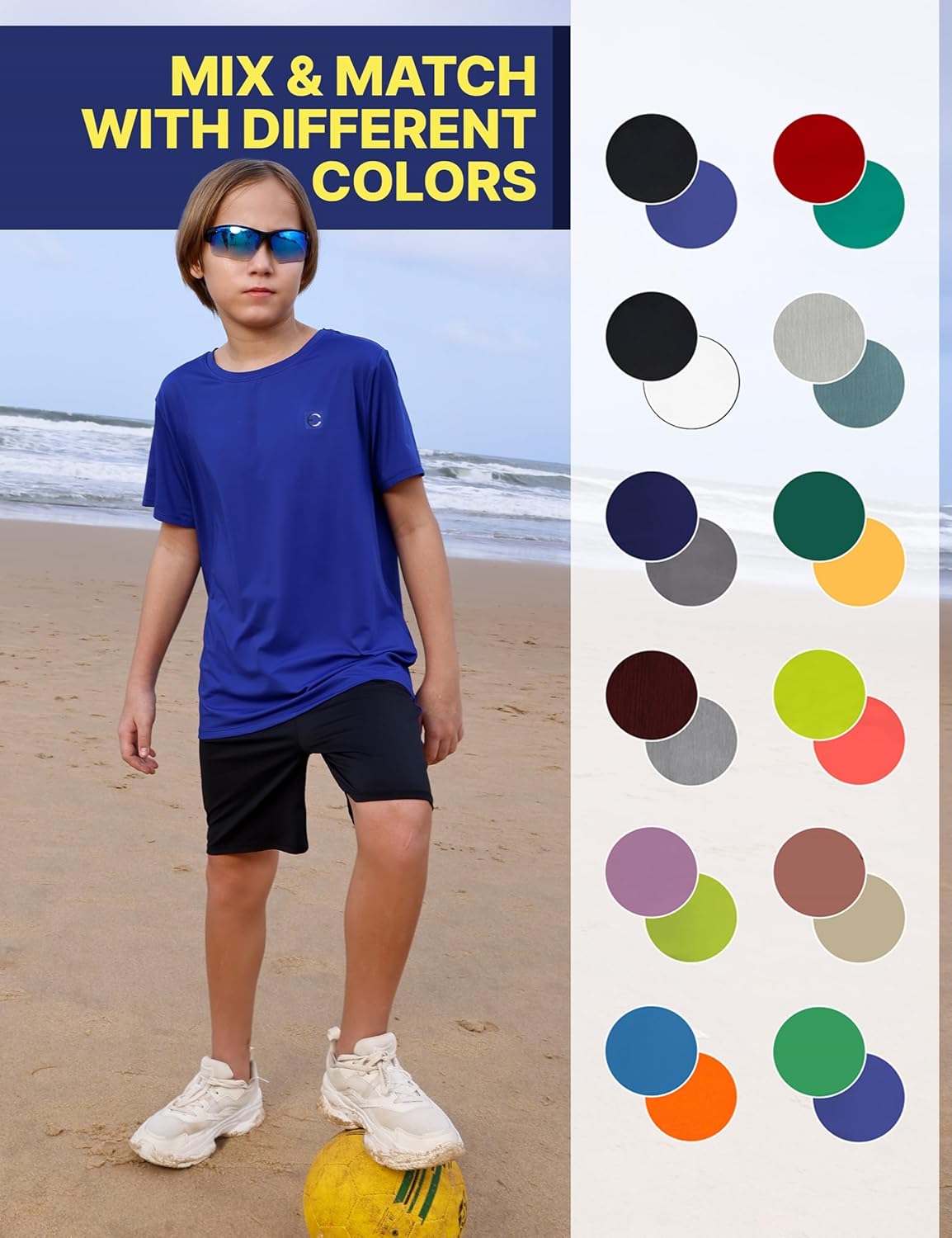 Boys Clothing Sets Tagless Loose Athletic Performance Crew Neck T-Shirt and Short Outfits Size 3-16 (4 Piece Set) - Image 7