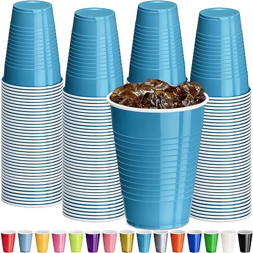 DecorRack - Vasos desechables y reutilizables de 12onzas para fiestas de cumpleaños, despedidas de soltera, campamentos, eventos en interiores y al