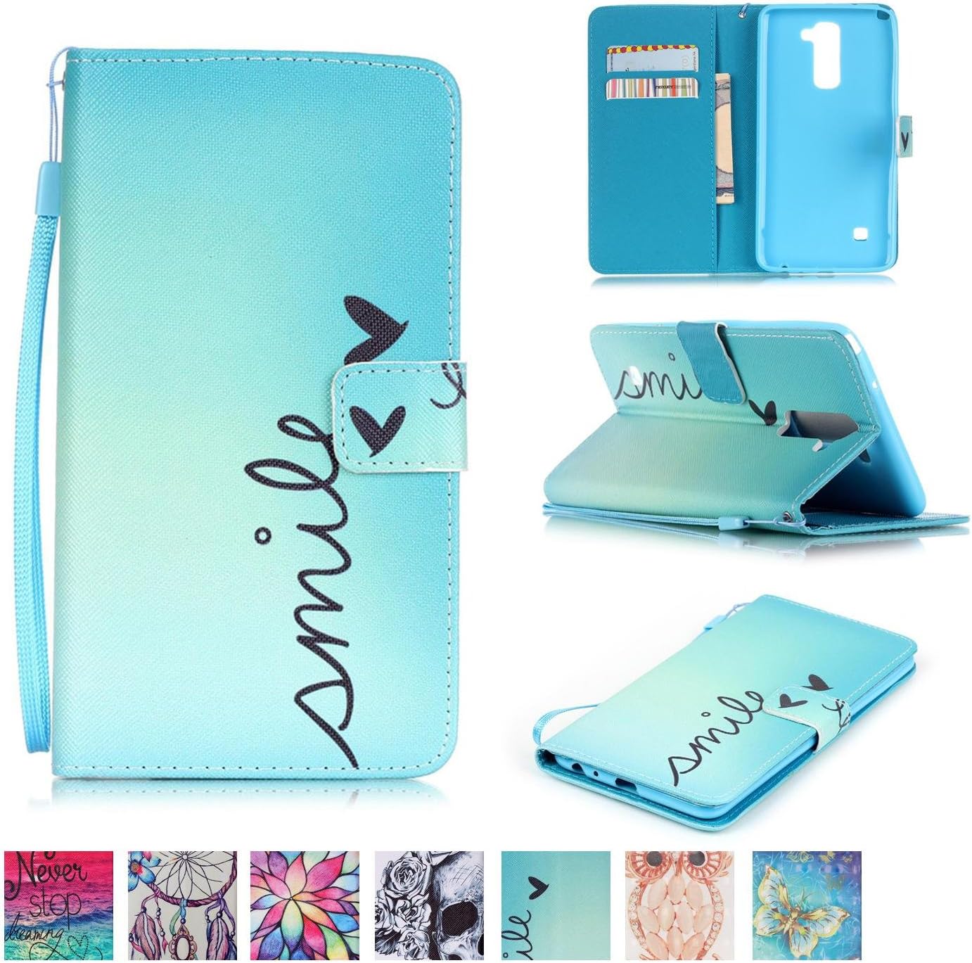 LG G Stylo 2 (LS775) Case, LG Stylus 2 Case, [Kickstand] Flip Folio Wallet Cover Anti-Scratches Protective Shell with Cards Slots Magnetic Closure for LG G Stylo 2 (LS775) / LG Stylus 2