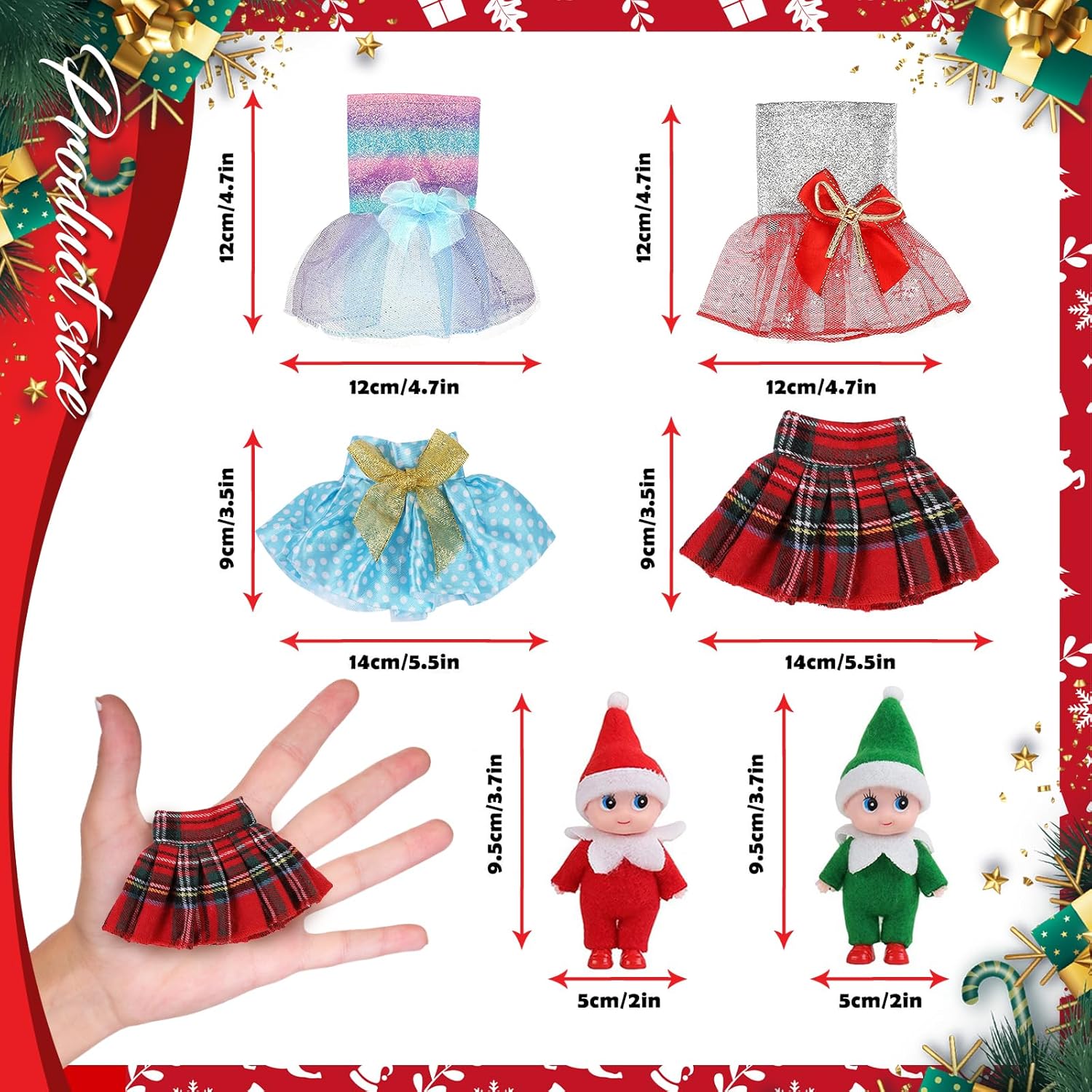 MJartoria Advent Calendar 2025 for Christmas Accessories for Elf Doll, Santa Clothing for Elf Advent Calendar 24 Days Christmas Countdown-Gifts for Elf (Doll is not Included)