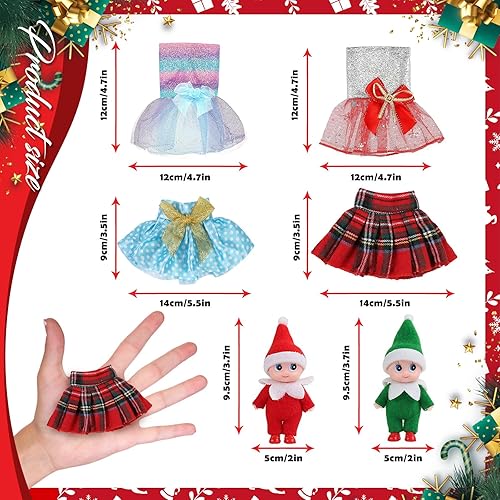 Miniatura 5 de MJartoria Calendario de Adviento 2024 para niñas y niños, accesorios de Navidad para muñeca de elfo, ropa de Papá Noel, calendario de Adviento de 24