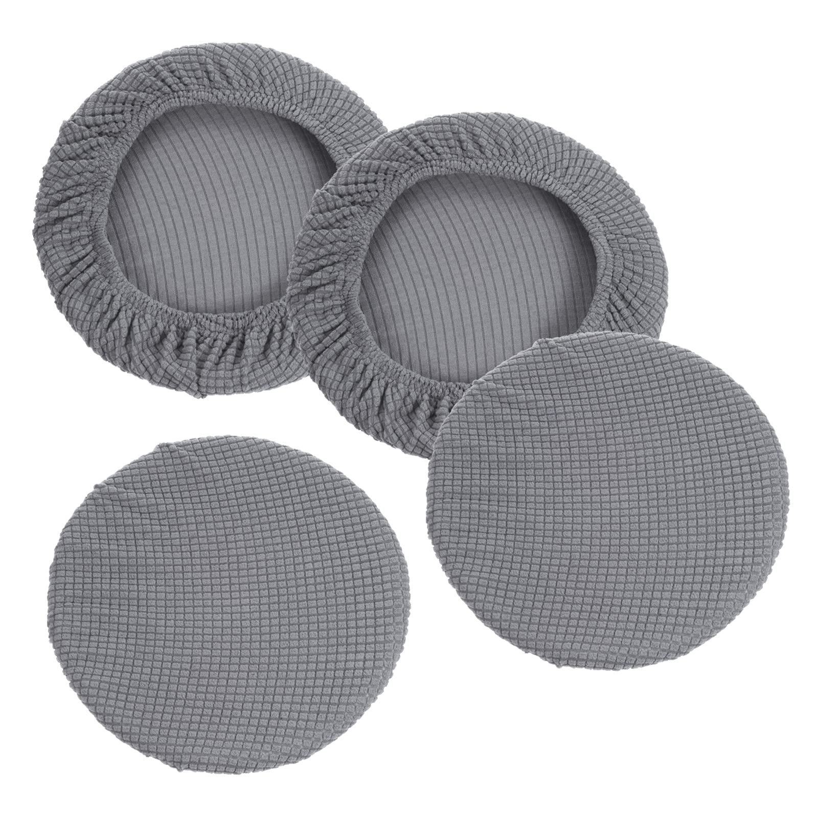 PATIKIL 11" Round Bar Stool Cover, 4 Pack Elastic Stool Cover for Diameter 11"-13" Chair, Light Gray