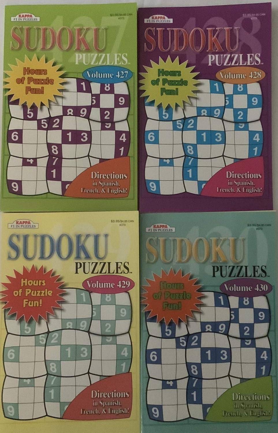 Lot of 4 Kappa Pocket Size Sudoku Puzzle Books Volume 427