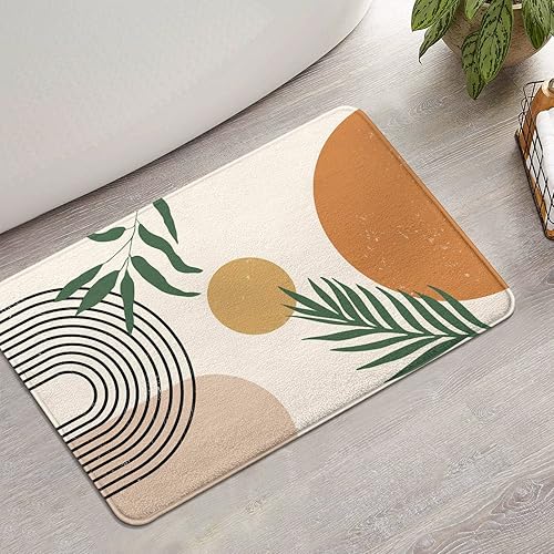Alfombras de baño bohemias antideslizantes y bonitas, suaves, lavables a máquina, abstractas de granja, para baño, bañera, ducha