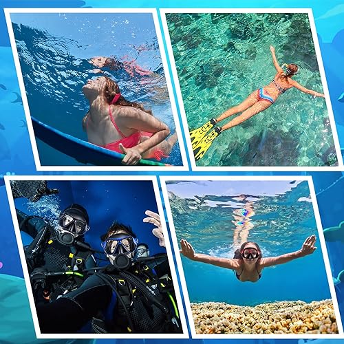 Miniatura 7 de Preboun 4 máscaras de natación para adultos, máscara de buceo en piscina con cubierta para la nariz, máscara de buceo antiniebla, equipo de