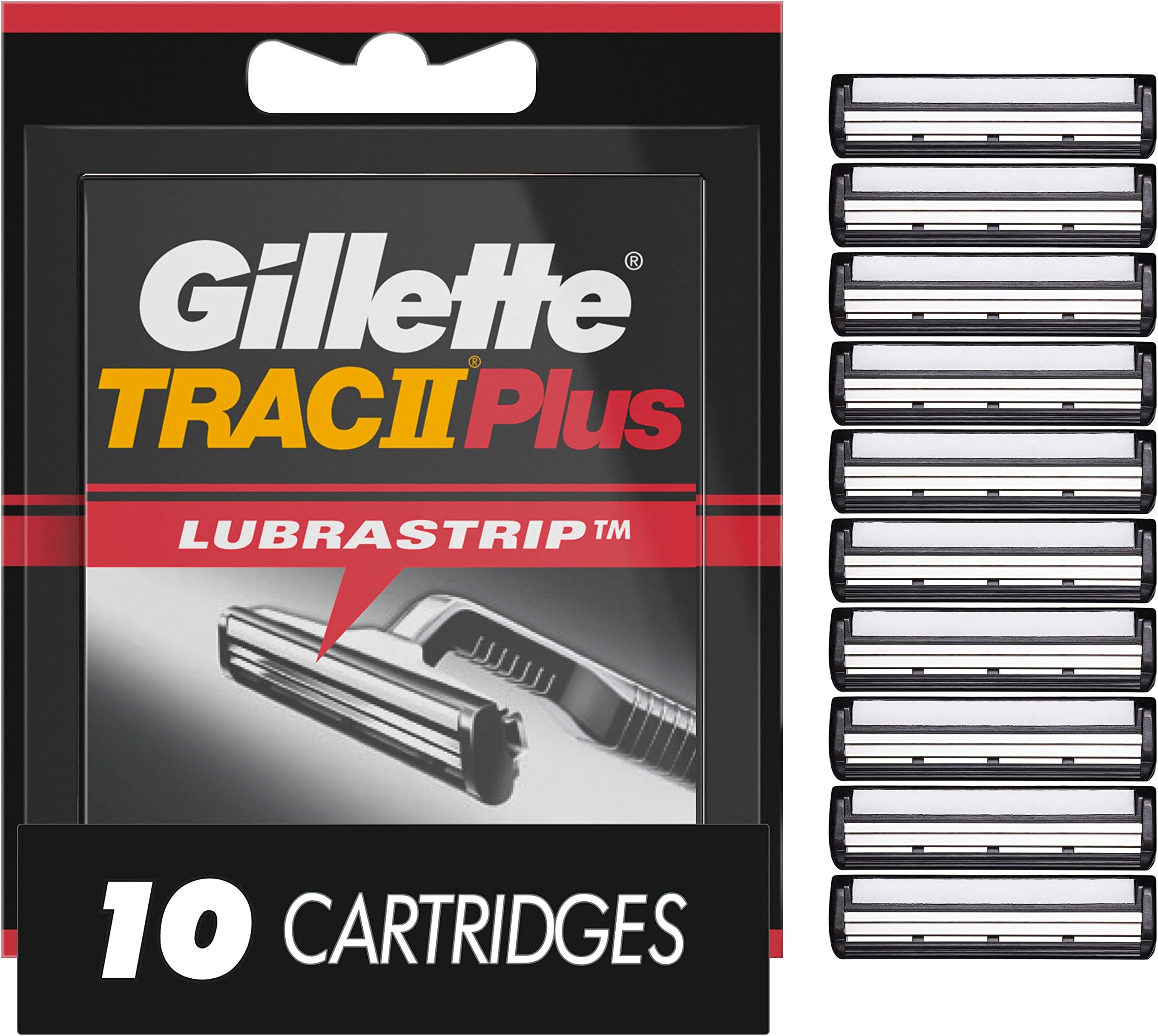 Amazon.com: Gillette TRAC II Plus Mens Razor Blade Refills, 10 Count ...