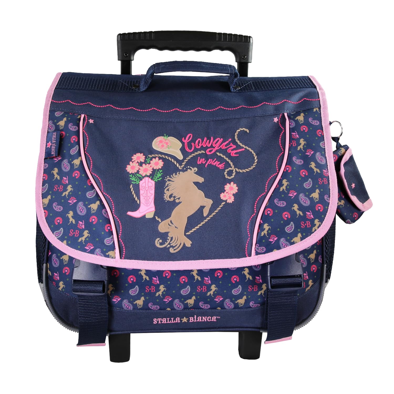 Cartable à roulettes primaire 38 cm - Stalla Bianca Cow Girl