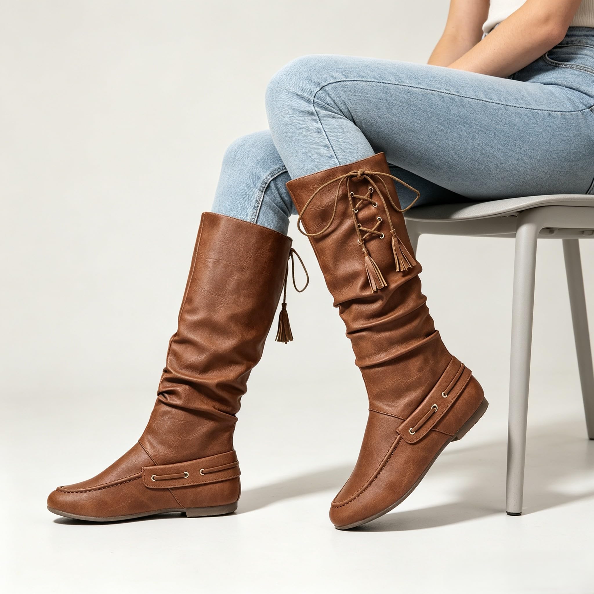 Botas Cowboy Vintage Slouch Caña Alta Mujer
