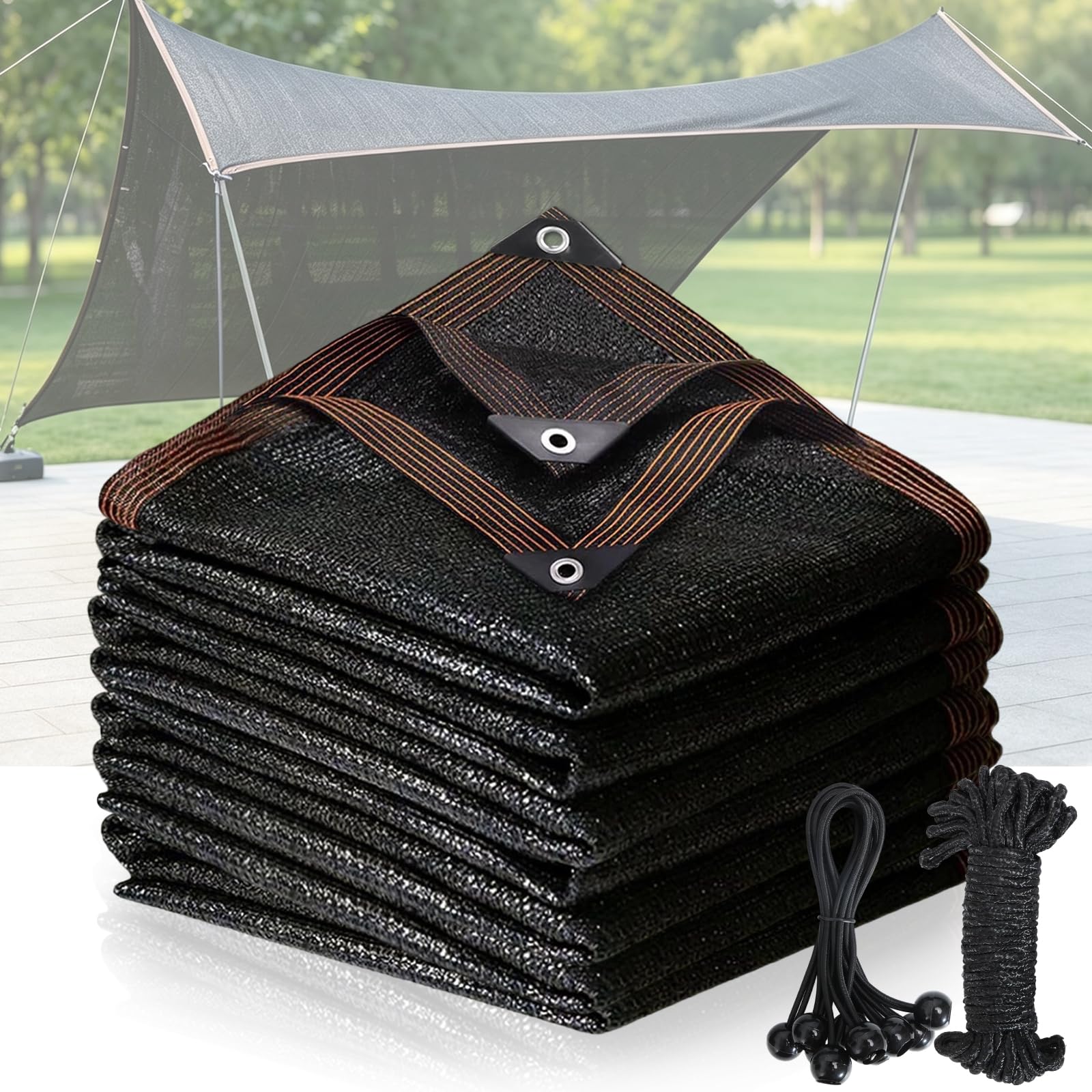 Voile d'ombrage - 4 x 7 m - Avec œillets - 70 à 90 % d'ombrage - Résistant aux UV - Filet d'ombrage pour protection des plantes, serre, grange, chenil, cour, toit, balcon et terrasse