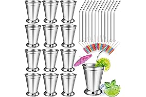 12 Sets Mint Julep Cups with Straws