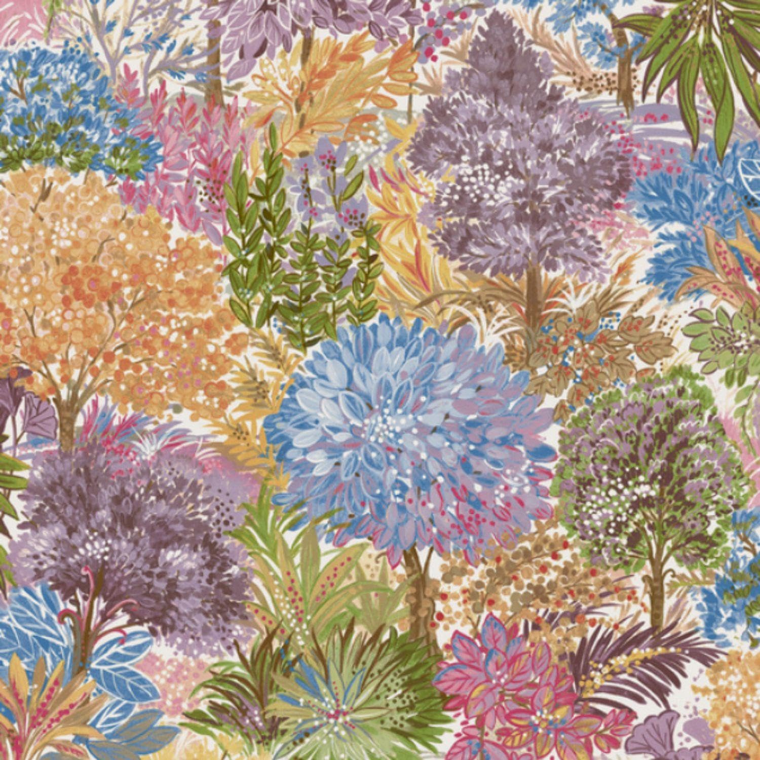 Yöl Multicolor Blossom Tree Multi Wallpaper - Vibrant Botanical Colorful - Lush Rich Vintage - Paste The Wall Vinyl