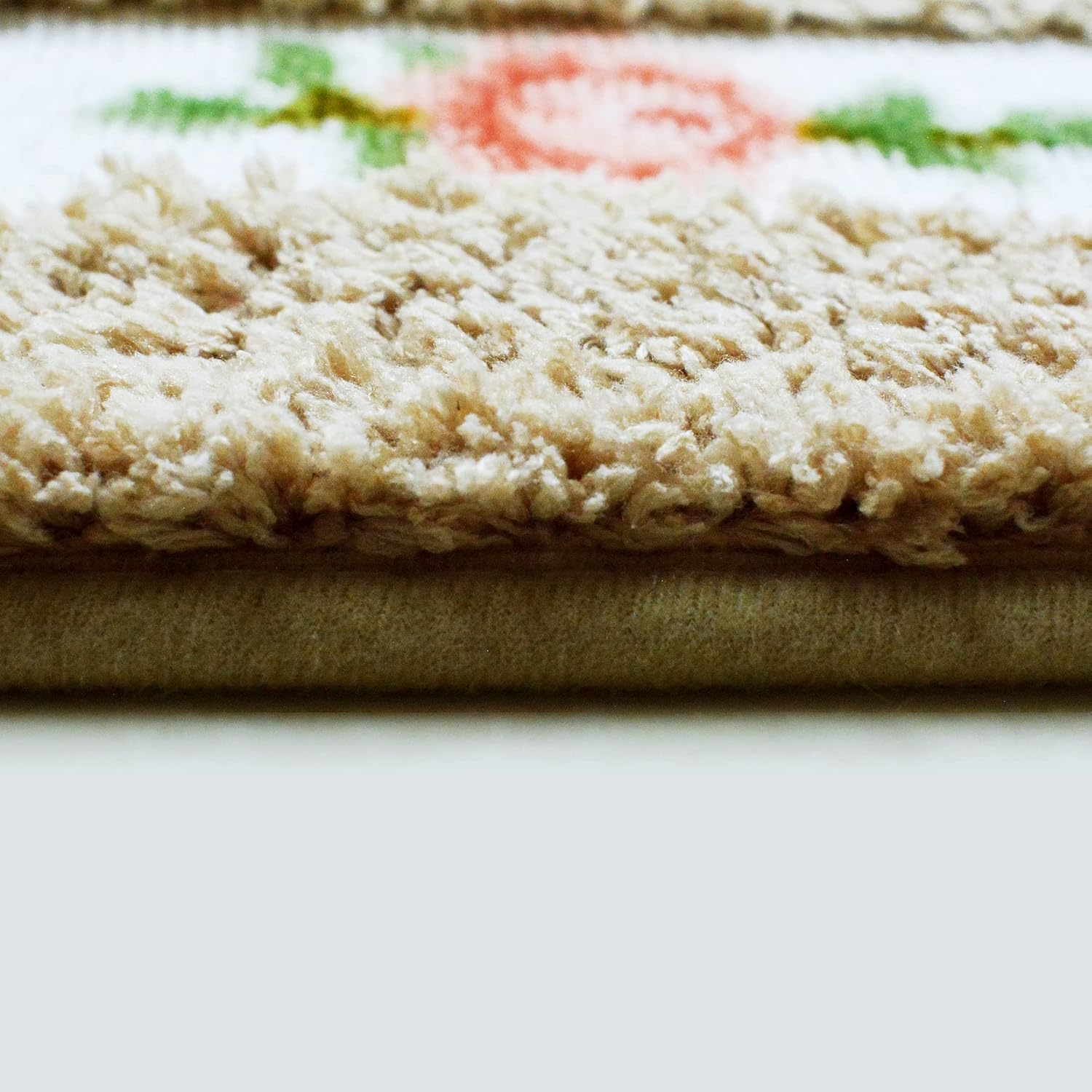 Rose Rug Super Soft Bathroom Floral Rug Non Slip Bedside Kitchen Mat Shaggy Doormat Carpet Absorbent Shower Oval Area Rug for Living Room Bedroom 17.71x49.21 Inch Coffee