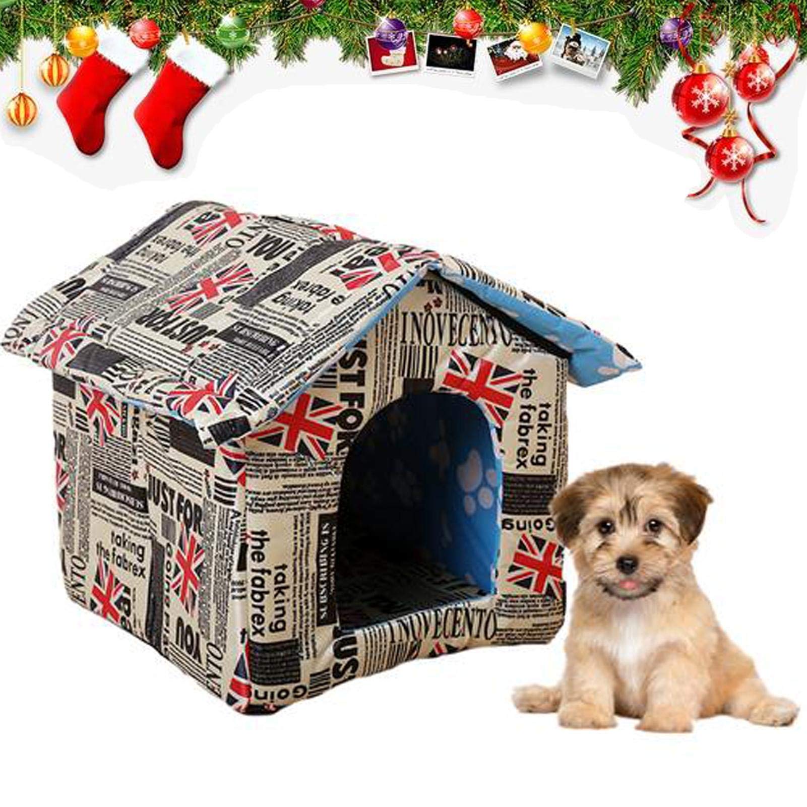 Pet House Outdoor Waterproof, Thickened Feral Cat House Foldable Kitty House Cat Dog Shelter for Pets,Cat House Nest Tent Cabin