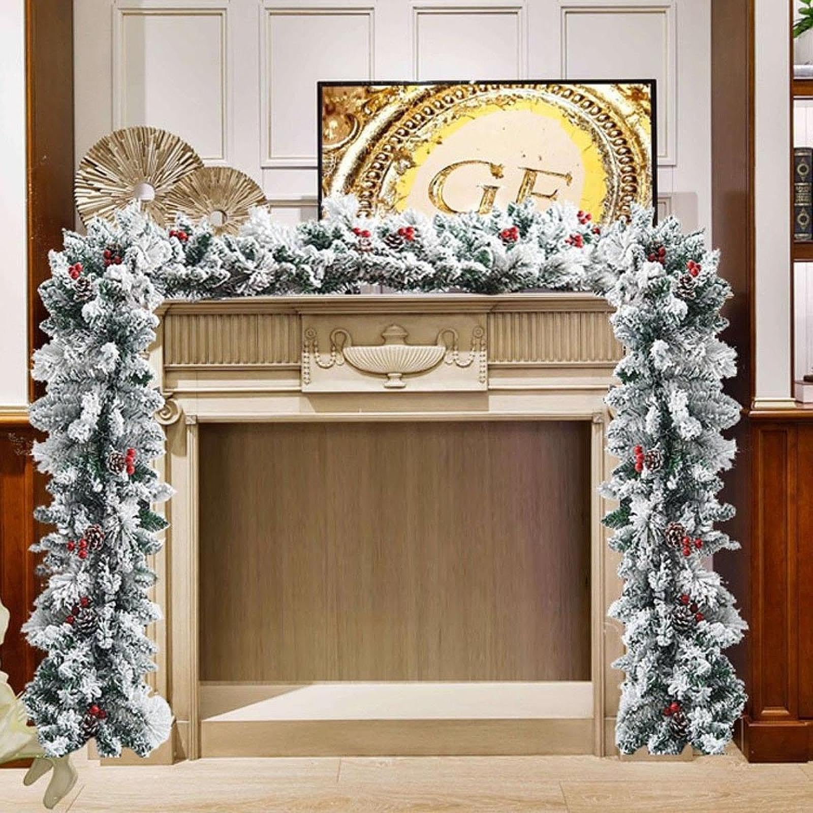 MagiDeal Guirnalda navideña Decorativa para Puerta de Entrada, Centro de Mesa Decorativo, Adorno navideño para Ceremonias al Libre, 270 Cm X 30 Cm