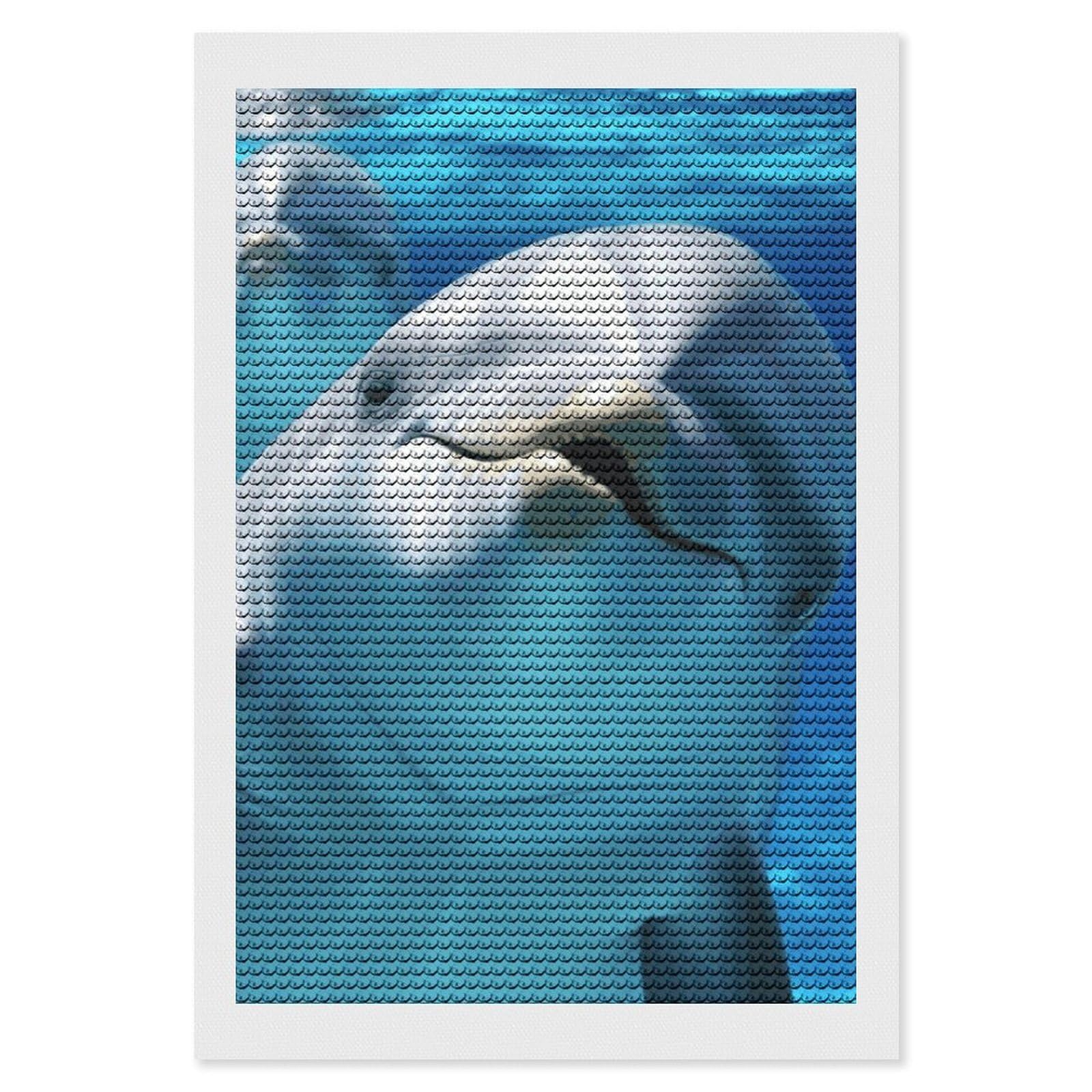 FekiLoot Dolphin with A Smile Diamond Art Kits for Adults, 5D Aurora Diamond Painting Kits for Beginners DIY Full Drill Dots Gem Art Paint Crafts for Home Wall Decor 8"x12"