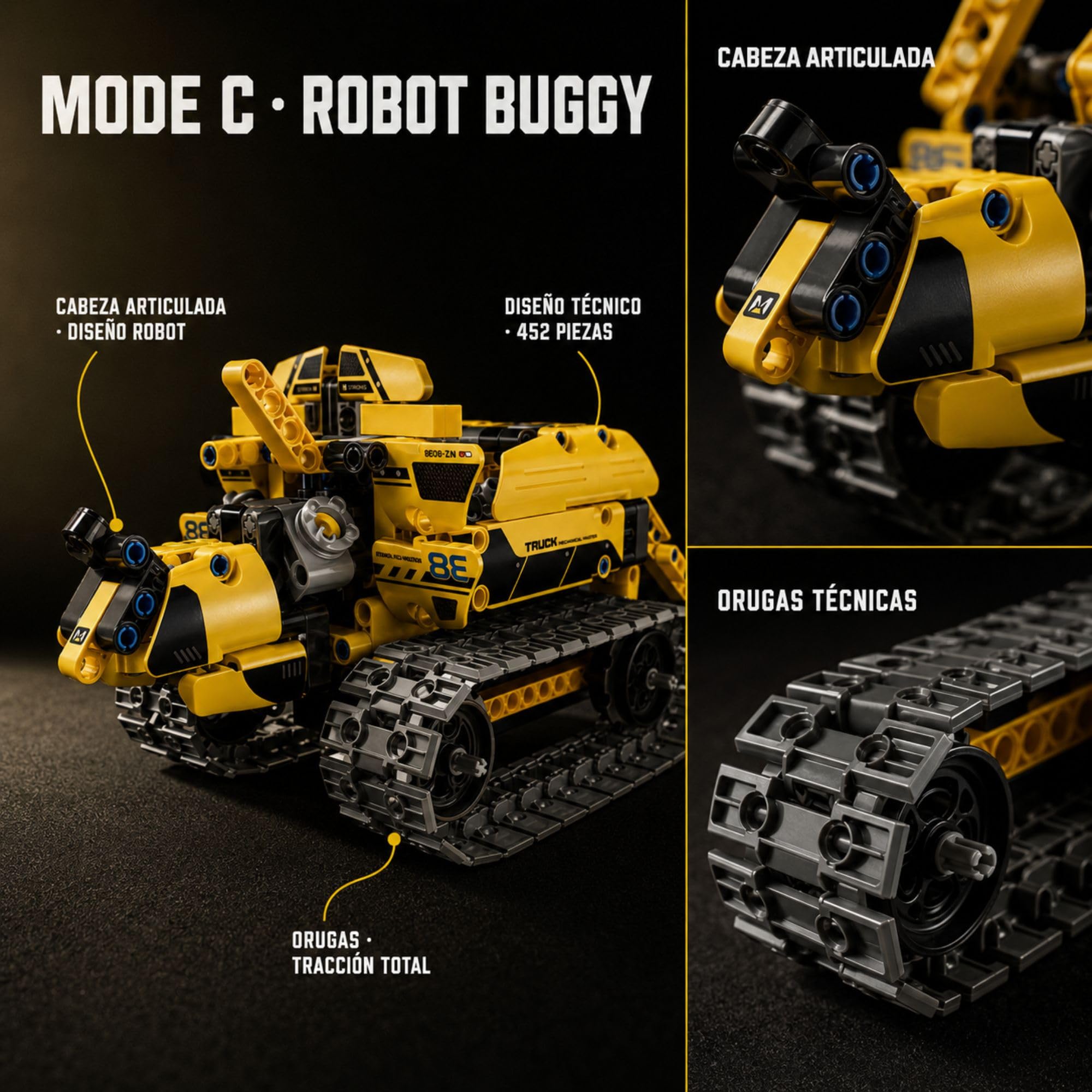 iM.Master STEM Academy: Mechanical Master - R/C 3 en 1: Crawler & Bulldozer -452pc- Vehículo Modelo de Ladrillos, Control Remoto, Juego de Actividades de Bloques de construcción