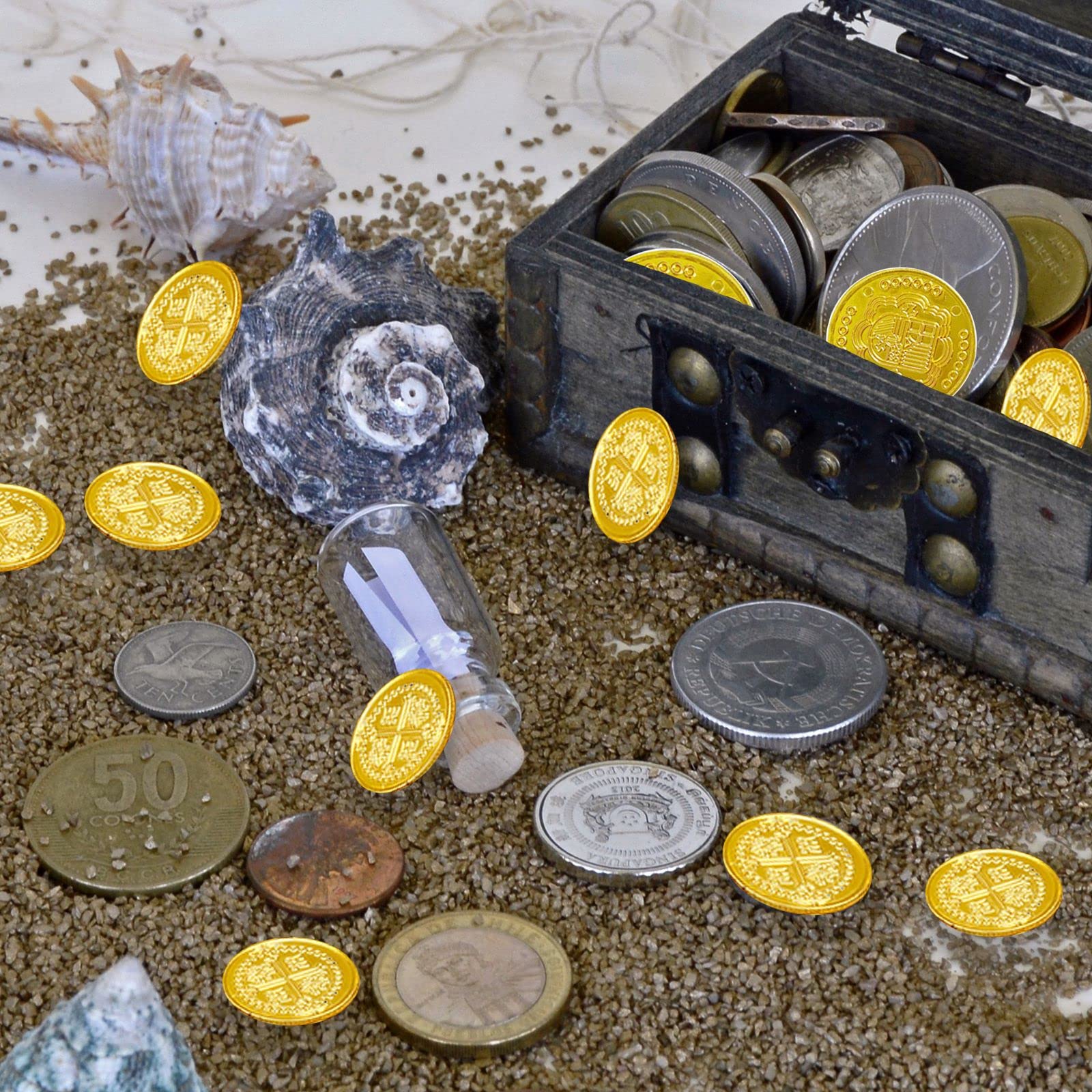 Amazon.co.jp: プラスチック海賊コイン100枚。 : おもちゃ