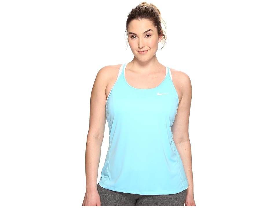 

Nike Dry Miler Running Tank (Size 1X-3X) (Vivid Sky/Vivid Sky) Women's Sleeveless