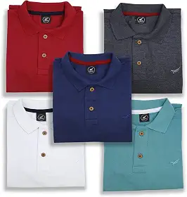 Kit 5 Camisa Polo Envoy Tecido Piquet Básica Masculina