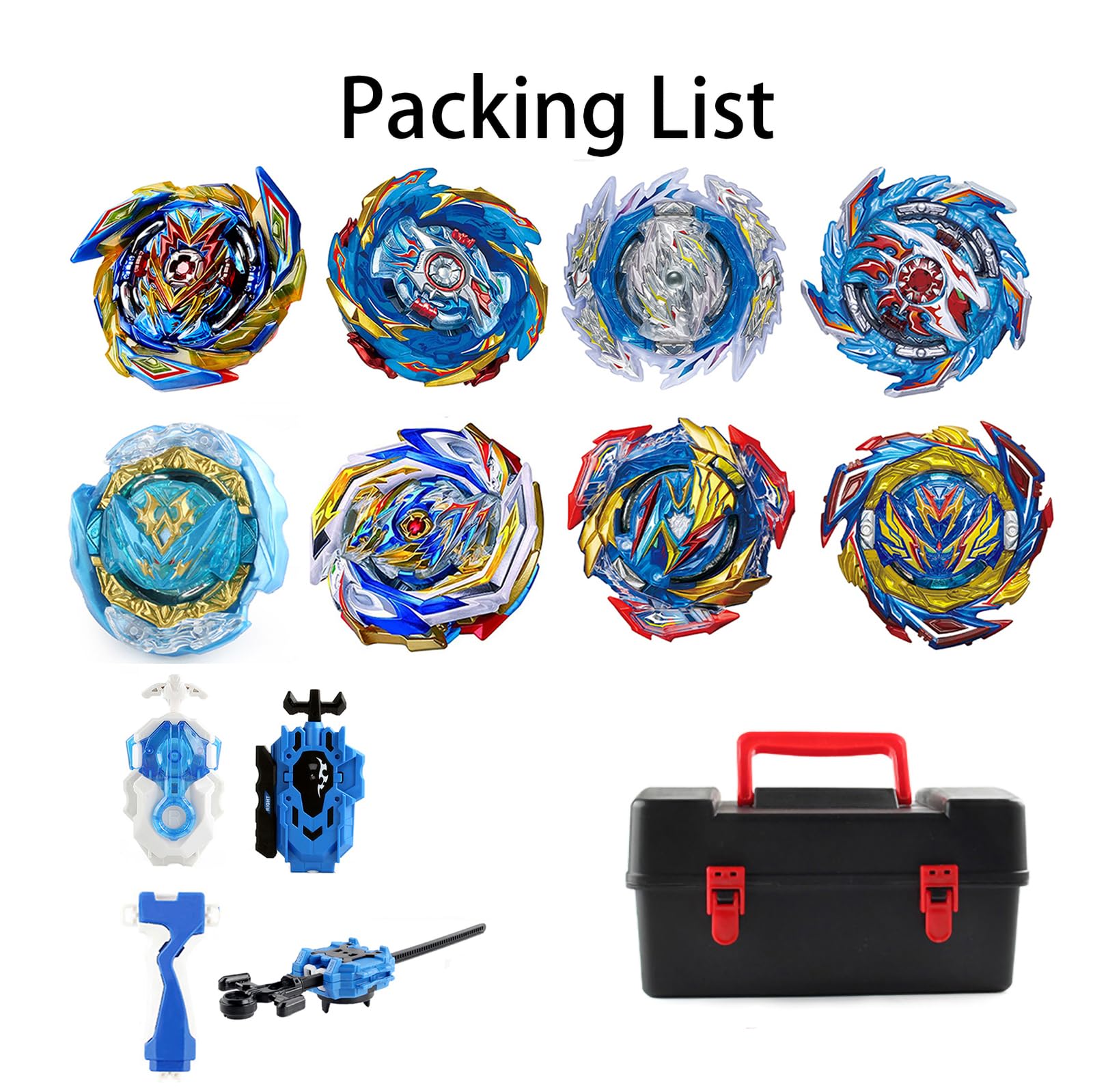 8pcs Gyros Turbo Set, Gyros Kreisel Set,4D Spielzeug Geschenk + Launcher Mit Box Set,LAN
