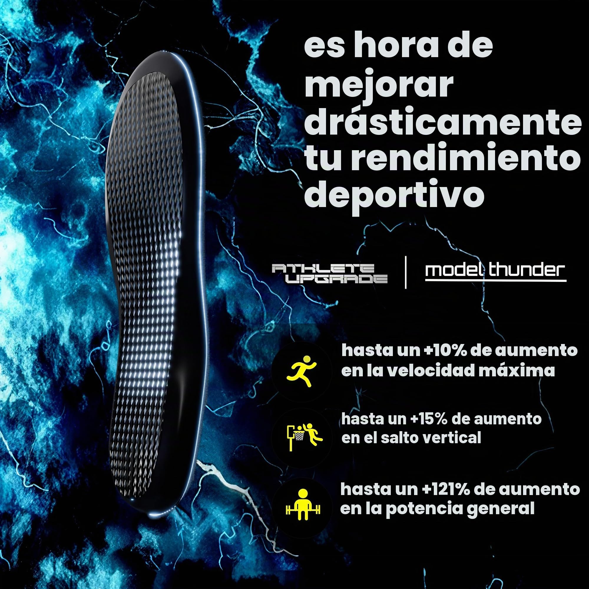 Plantillas de fibra de carbono - para deporte - modelo athlete upgrade® thunder (XS (EU 33-36,5))