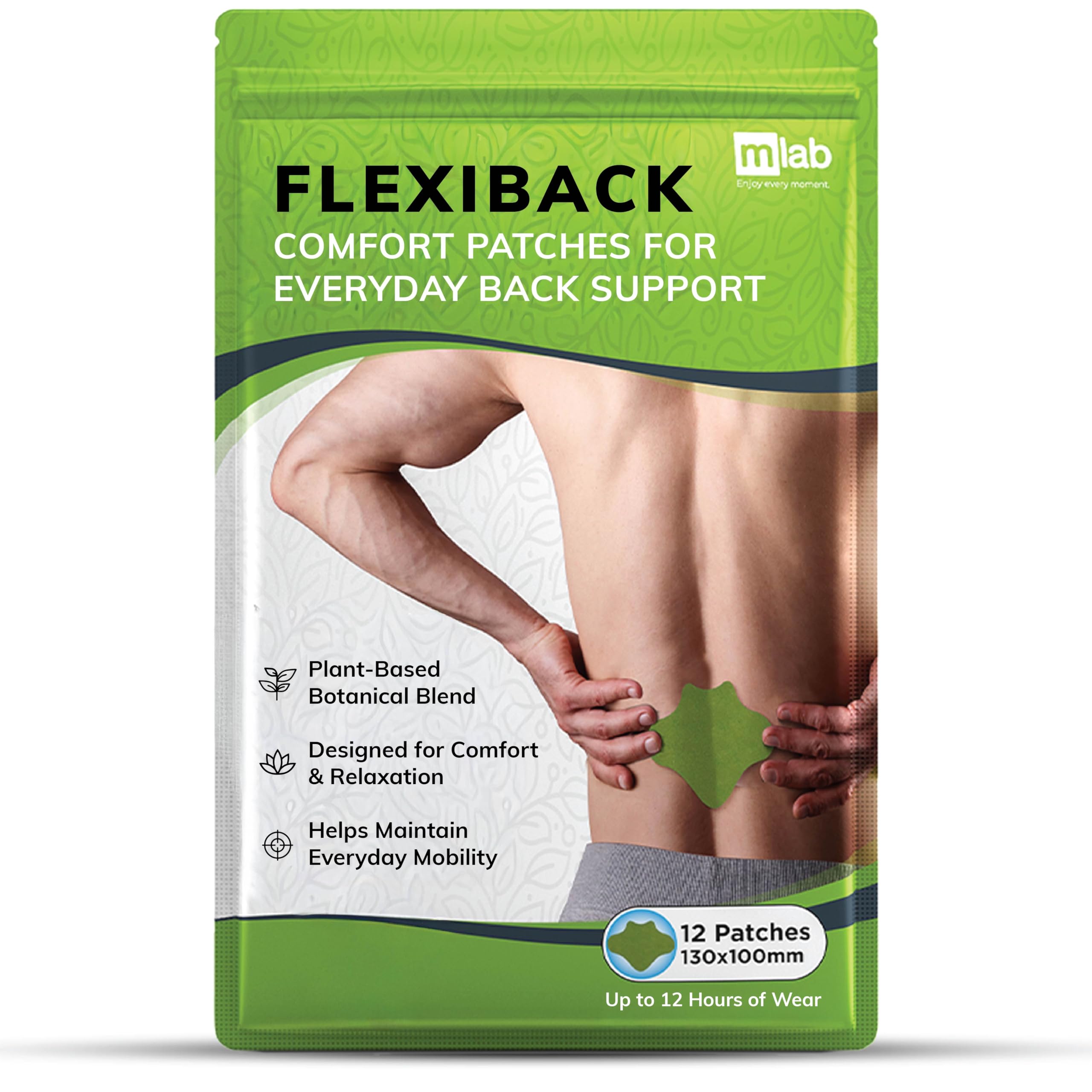 FLexiknee FlexiBack (Official) Strips Premium Versatility by mLab - Easy Application, and Support - (Pack of 12)