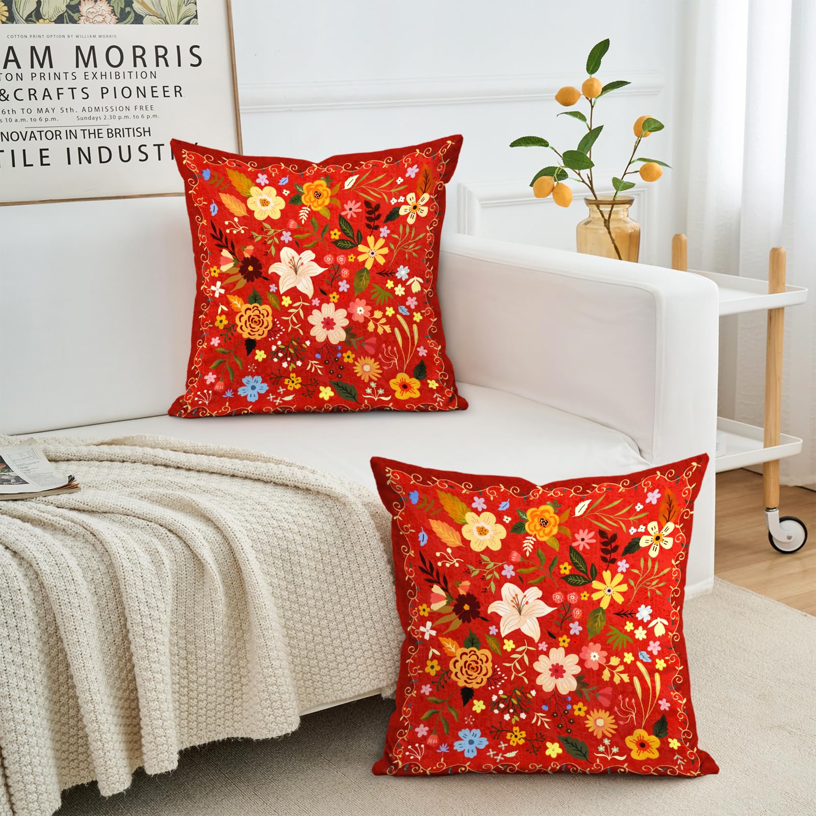 HZYKDWD Lot de 2 Floral Housse de Coussin 50x50 cm Boho Floral Vintage Housses Coussins Décoratifs Taie 20x20 Pouces Double Face Imprimé Taie d'oreiller pour Maison Canapé Salon Chambre-Vert HZYKDWD Lot de 2 Floral Housse de Coussin 50x50 cm Boho Floral Vintage Housses Coussins Décoratifs Taie 20x20 Pouces Double Face Imprimé Taie d'oreiller pour Maison Canapé Salon Chambre-Vert