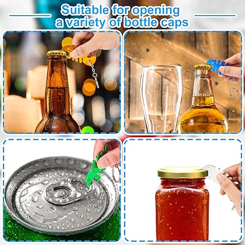 Miniatura 5 de Cunhill Llavero de hueso de pescado, llavero con dije de pez, accesorios para primer cumpleaños, regalos de fiesta, abrebotellas para hombres y