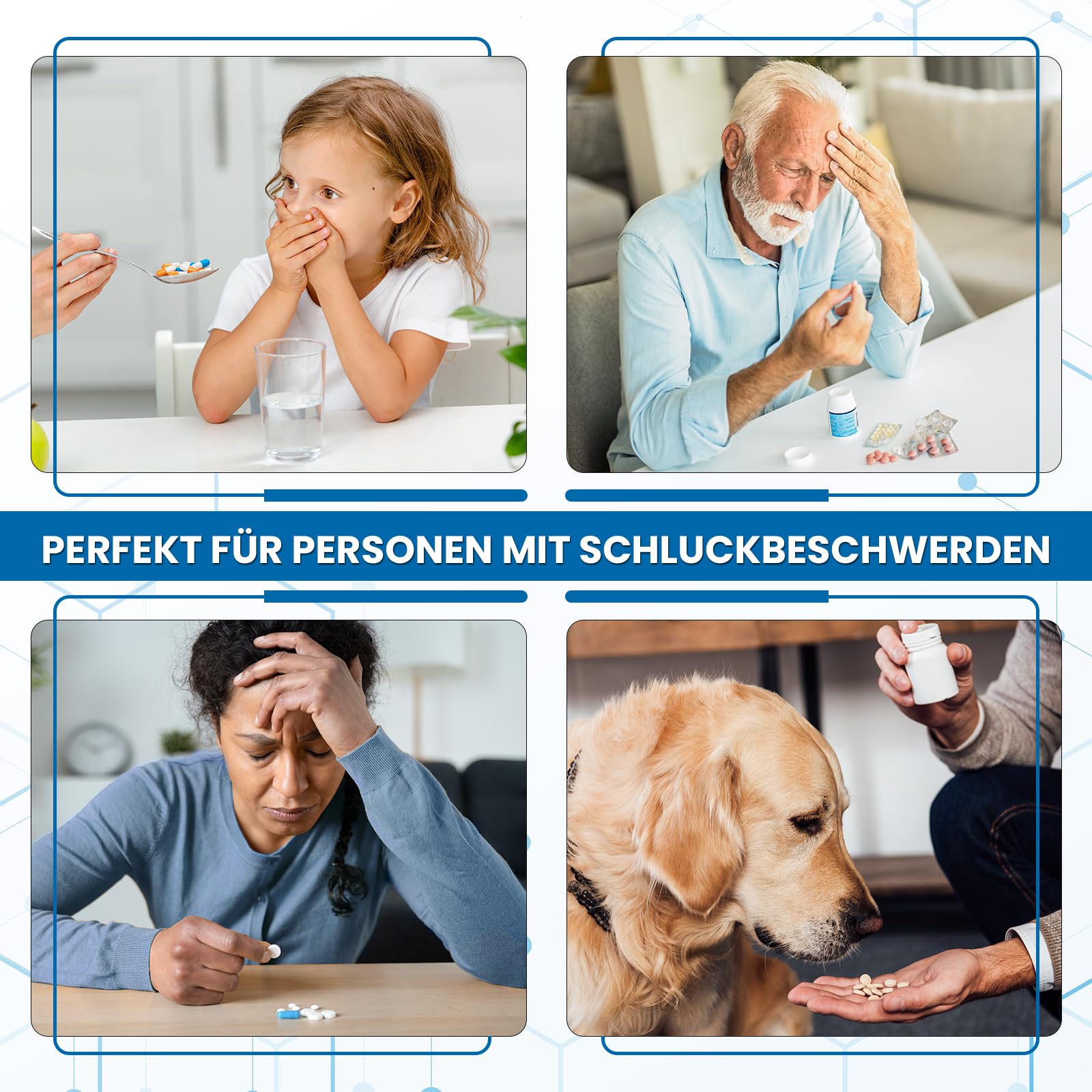 Tablettenmörser mit 100 Beutel, Feinpulver Tablettenzerkleinerer, Mörser Mit Stößel, Medizinische Tablettenpresse für Senioren, Kinder, Haustiere, Pill Crusher