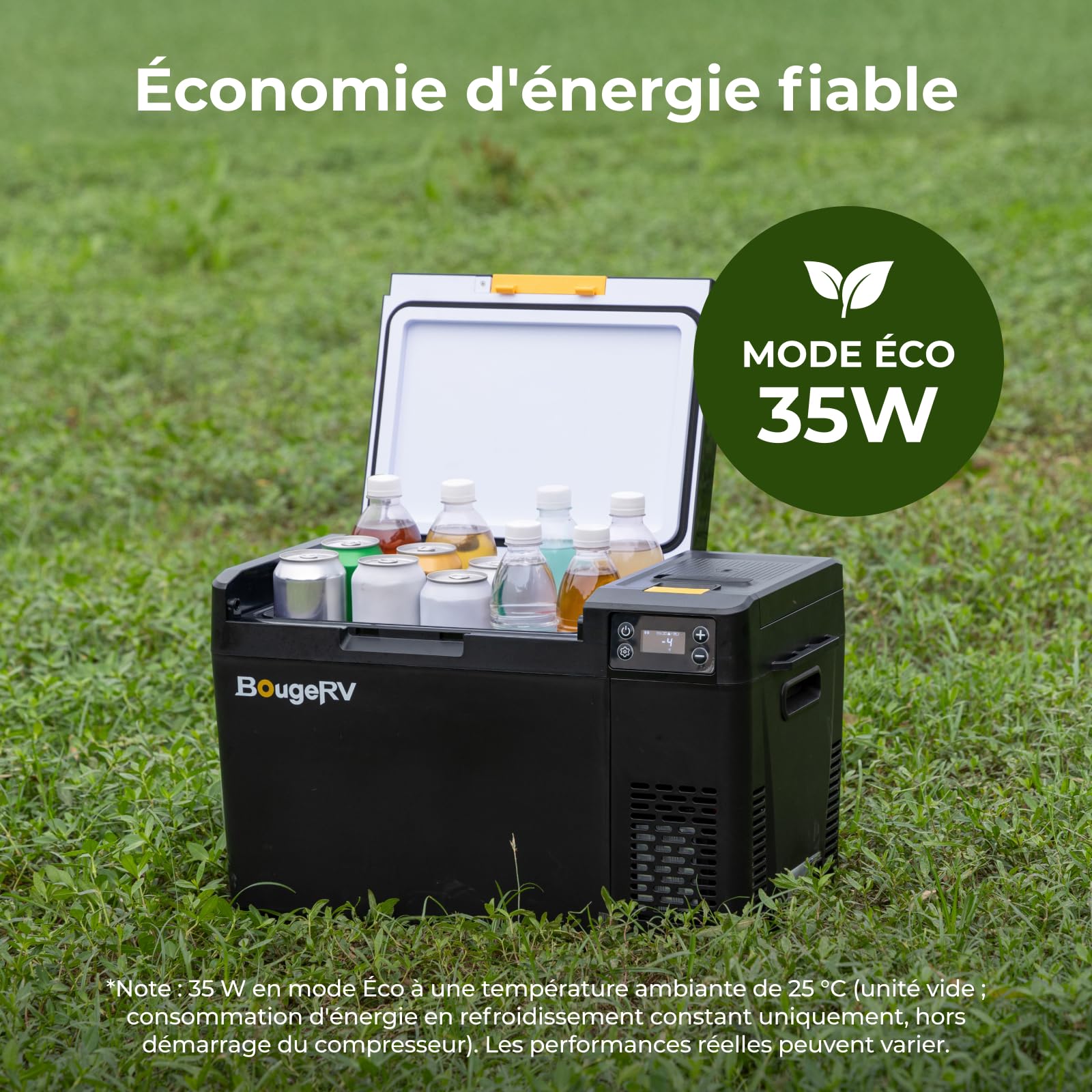 BougeRV Glacière à Compression CRX3 22L, Appli Contrôle | Réfrigérateur Auto 12V/230V, Frigo Portable, Congélateur de Camping, de -20℃ à 20℃, pour Voiture, Voyage et Plein Air