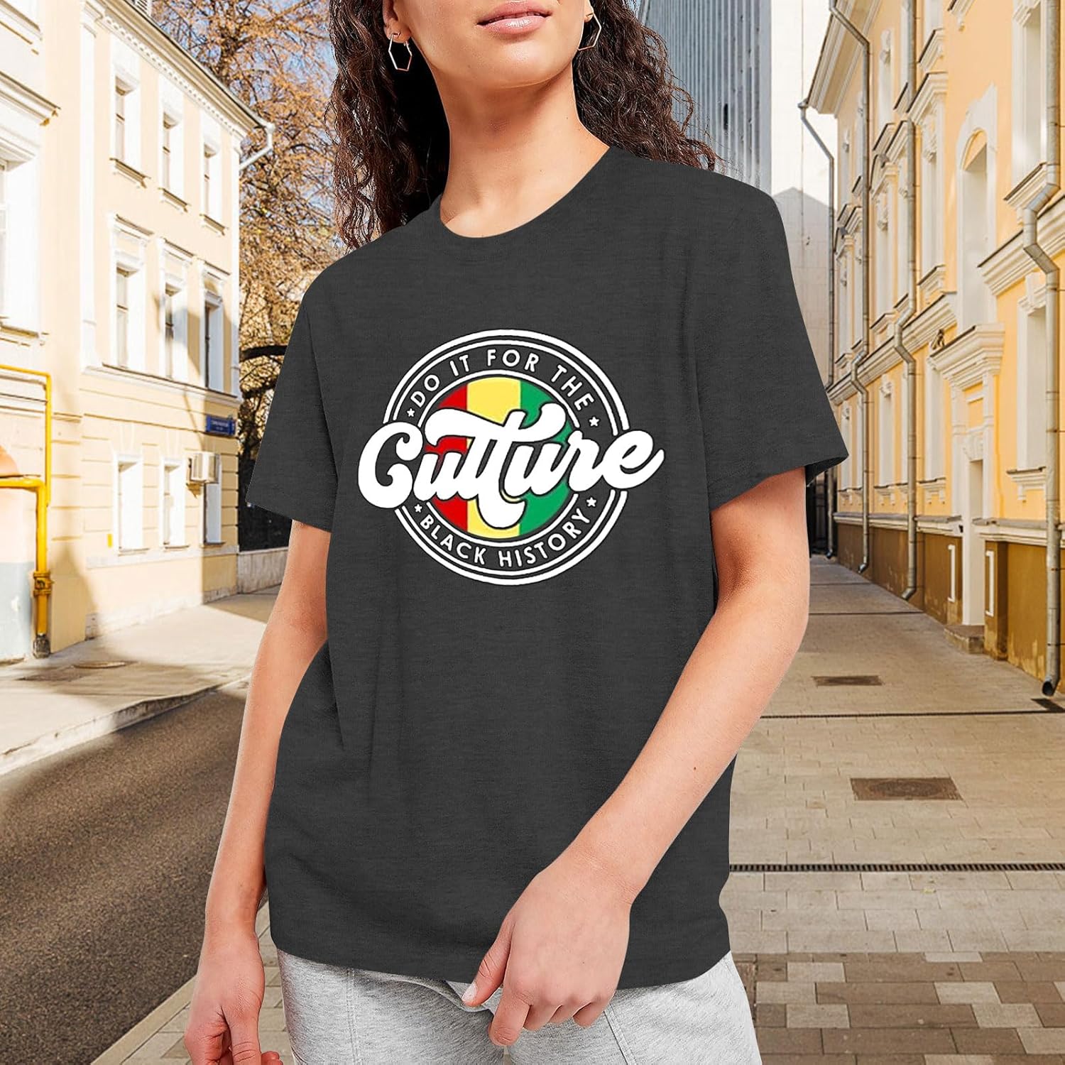Juneteenth Shirts Women Do It for The Culture Black History Letter Graphic Shirt Juneteenth Black History Month Tops - Image 2