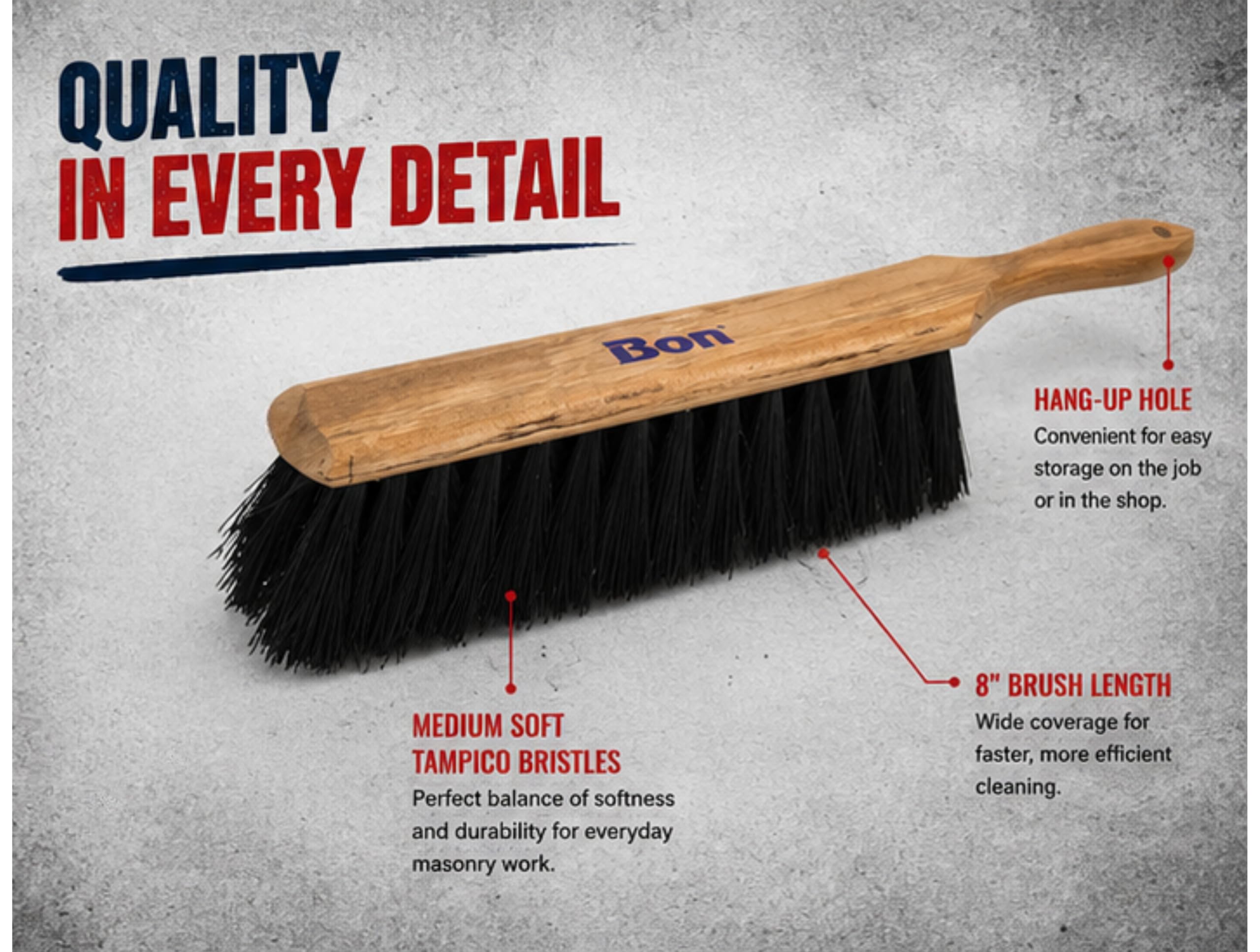 Bon Tool Bricklayer's Brush - Masonry Tools -3