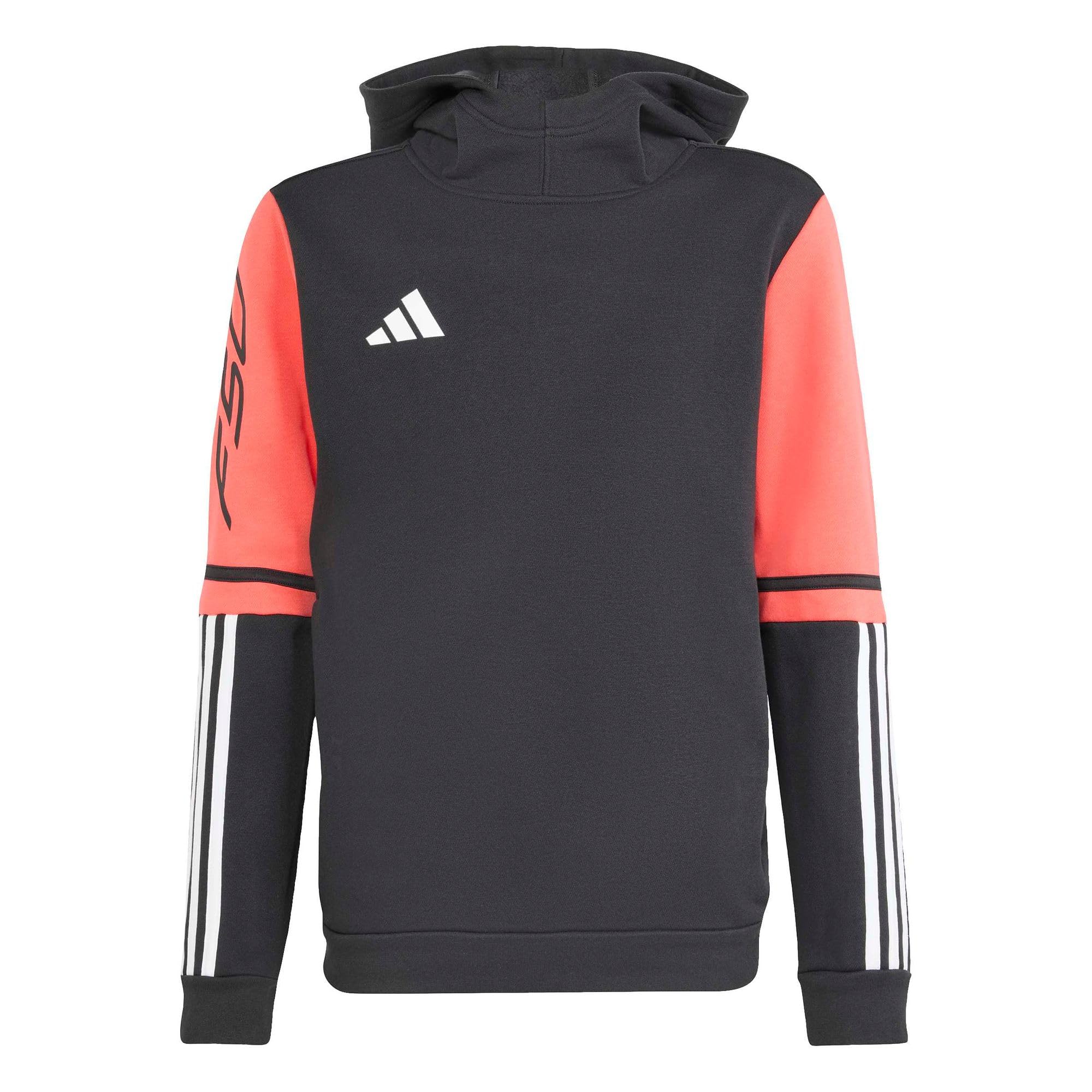 adidas Unisex Kids F50 SWEAT HOODIE KIDS, black/semi lucid red/white, 7-8 Years