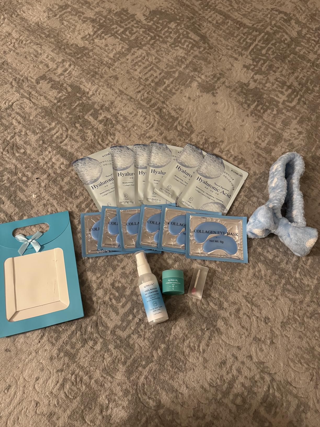 KONEUK 15 PACK Skincare Set with Facial Masks, Under Eye Patches, Face Mist, Lip Mask, Headband, Skin Care for Women, Travel Kit & Birtuday Gifts for Teens Girls, Thank You , Teacher Gifts