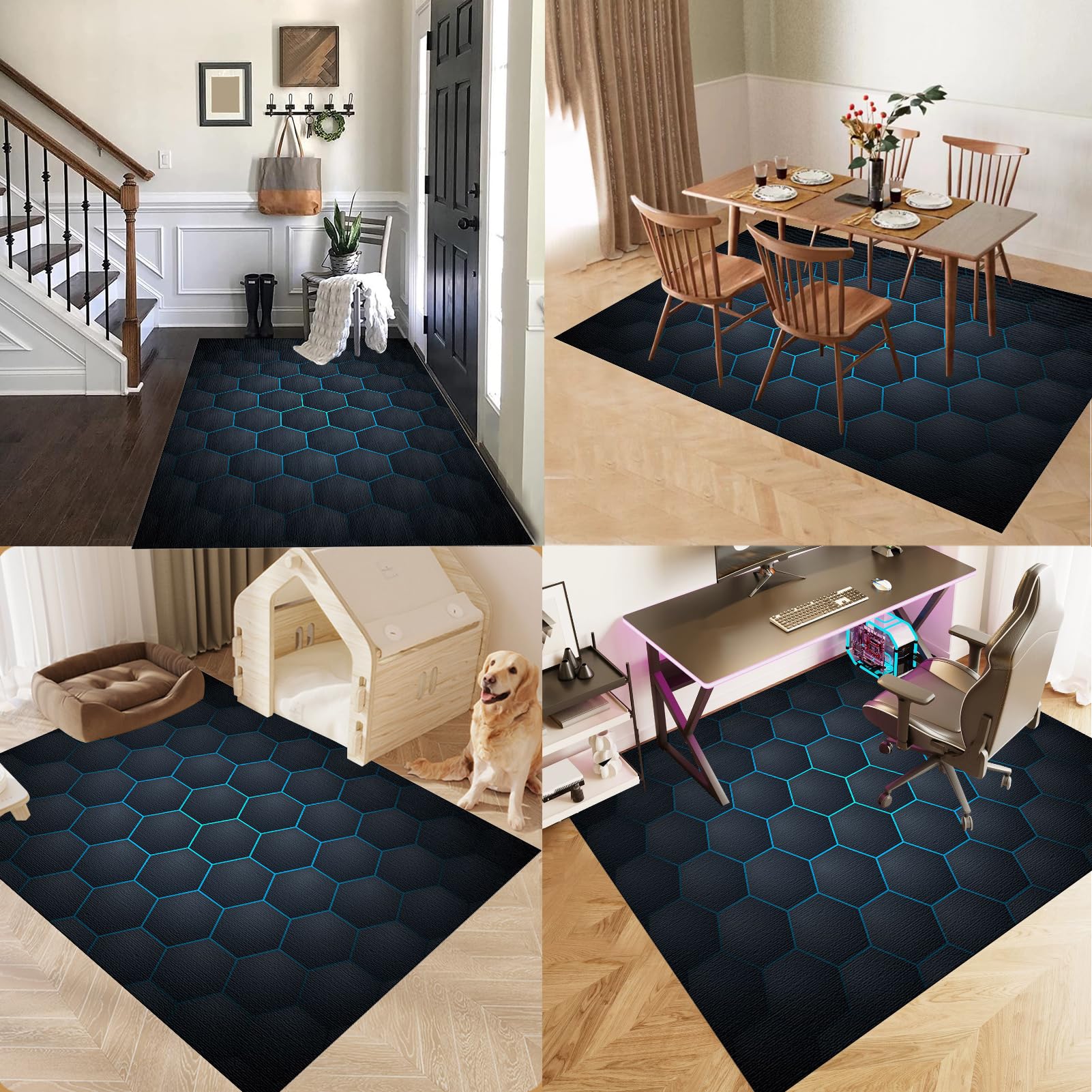 Alfombrilla para Silla de Gaming Oficina, Alfombra Gaming Suelo, Alfombra Silla Escritorio, Alfombra Silla Ruedas Gaming Oficina, Tapete de Protección para Madera/Baldosas 90 x 140 cm