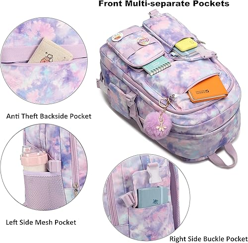 Miniatura 4 de Hidds Mochilas para laptop de 16 pulgadas, mochila escolar universitaria, mochila de viaje, bolsas de libros para adolescentes, niñas y mujeres,