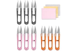 High-Carbon Steel Thread Snip Scissors for Sewing, 4.1 Inch Yarn Snips, Pack of 9