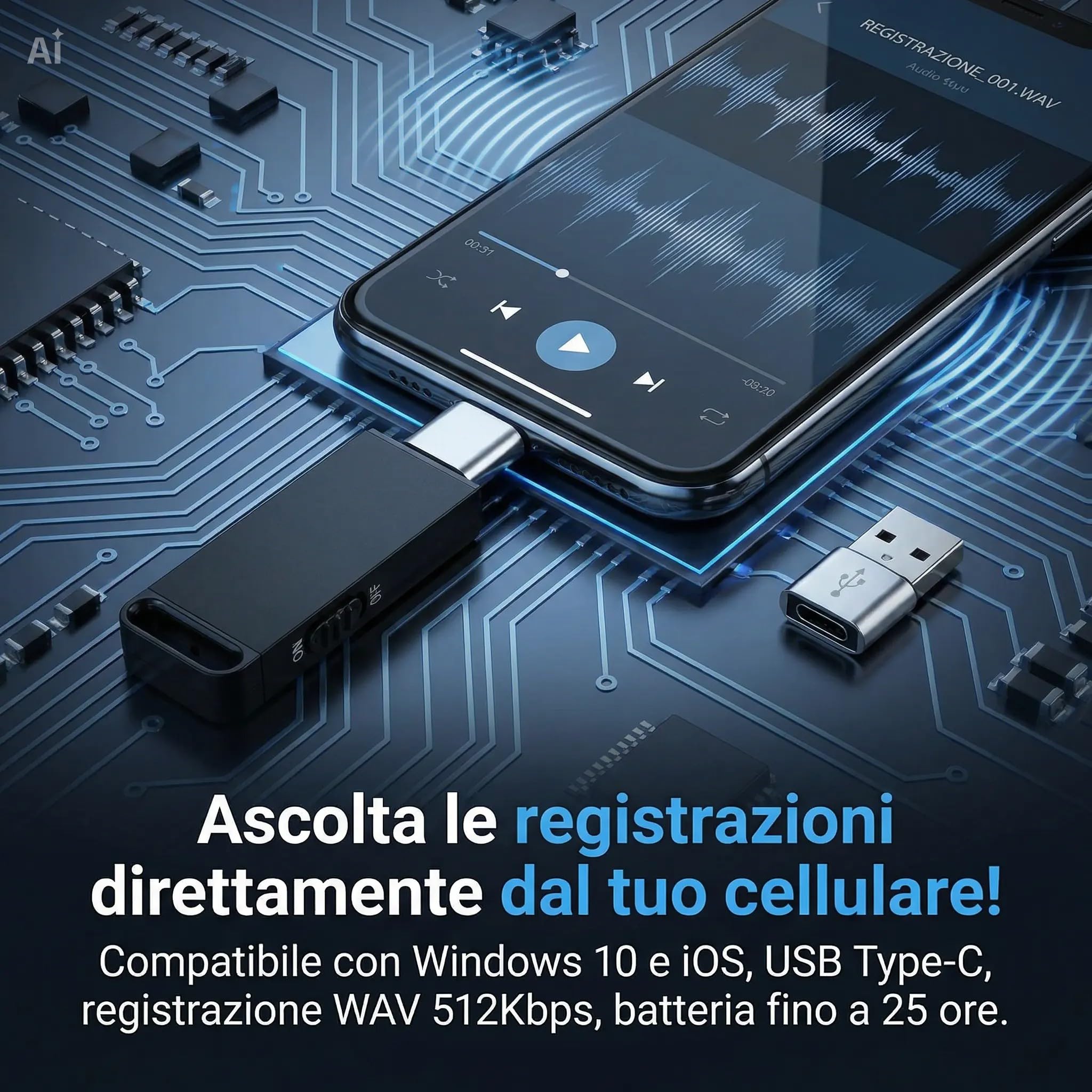 Grabadora de audio digital micro con 32 GB de memoria interna – Memoria USB micro grabadora de voz profesional con reducción de ruido, batería 25 horas