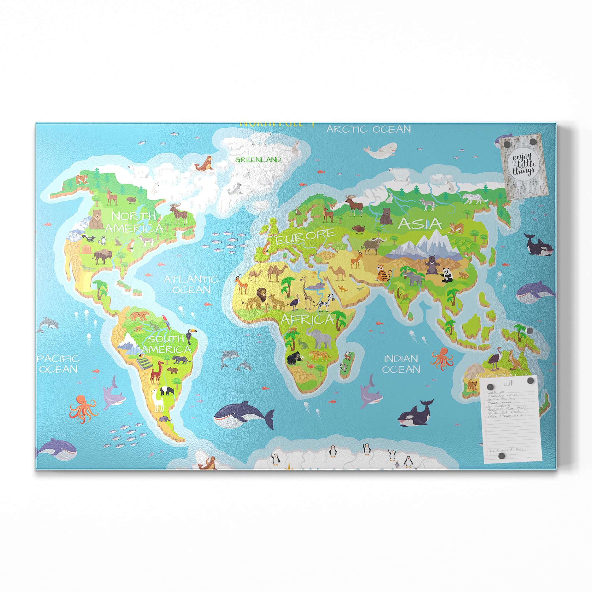 DEQORI Metalen magneetbord | 60 x 40 cm groot | motief