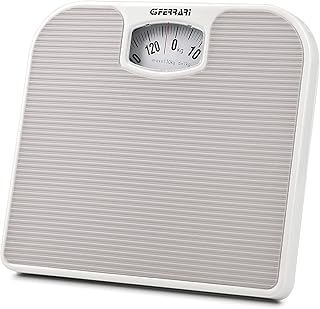 G3 Ferrari G30048 Pèse-personne mécanique, 130 kg, Graduation de 1 kg, Plateforme antidérapante, Lecture facile, Design vintage, Gris