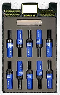 OMP Speed Juego de 20 Tornillos Acero con Protector de Aluminio de Colores M12X1.5 Llave de 17-19 Largo 28mm con Protector Azul de Aluminio 7075 + DIN 12.9