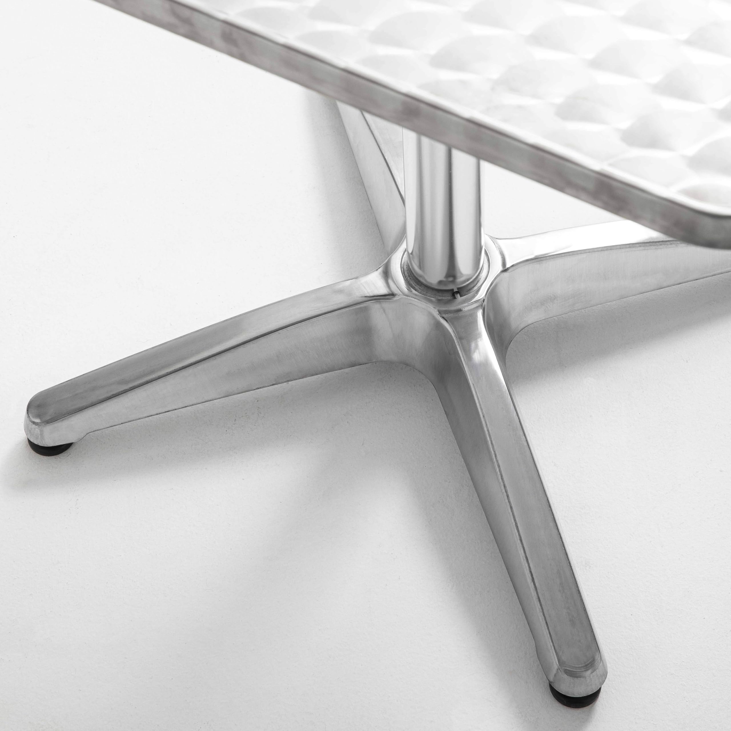 Oviala Pied de Table Ajustable 72/110 cm en Aluminium argenté