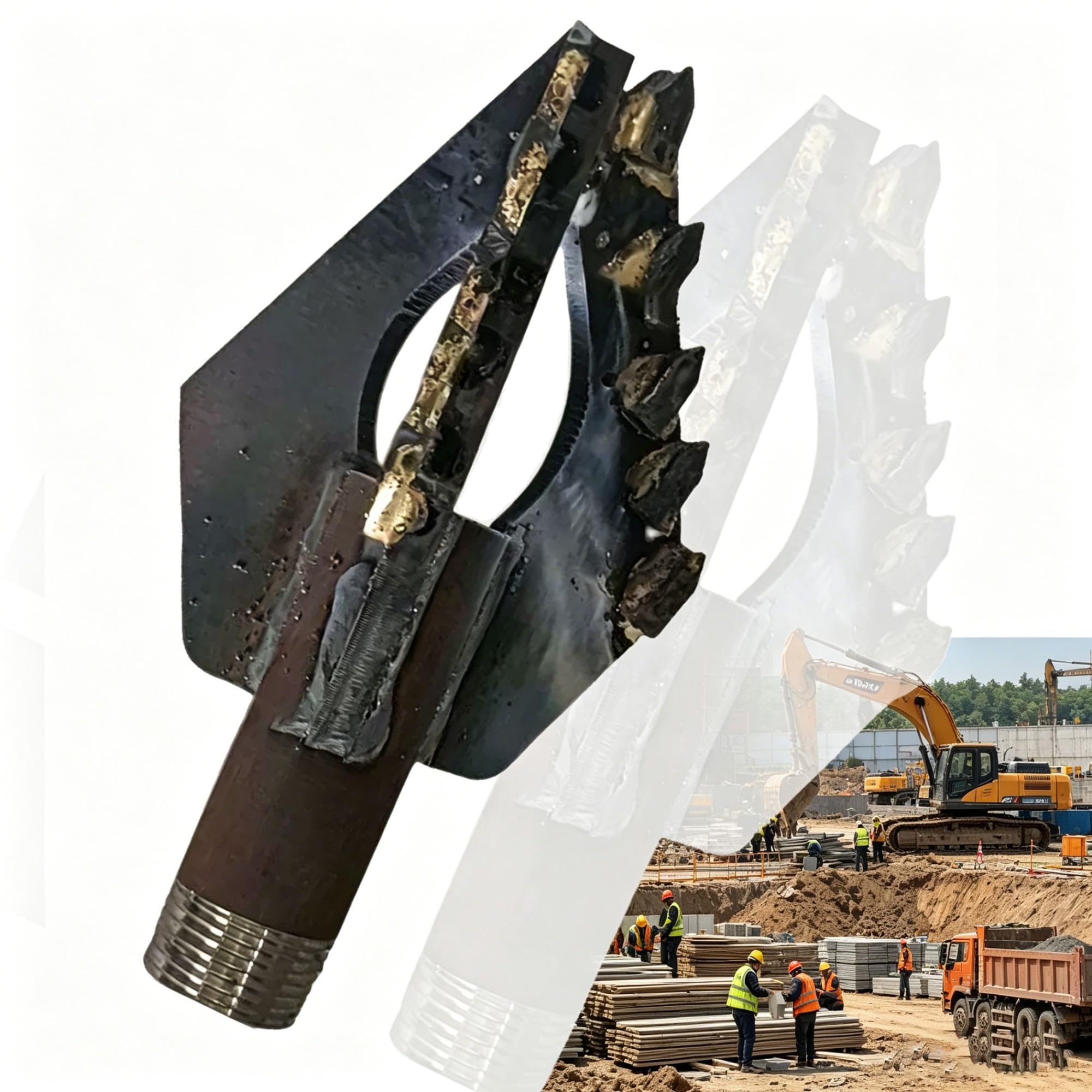 Punta da trapano in lega super dura for perforazione di pozzi d'acqua a tre ali/Impianto elettrico/Punta da roccia, asta da un pollice, Punta da trapano resistente all'usura e agli urti(160mm)